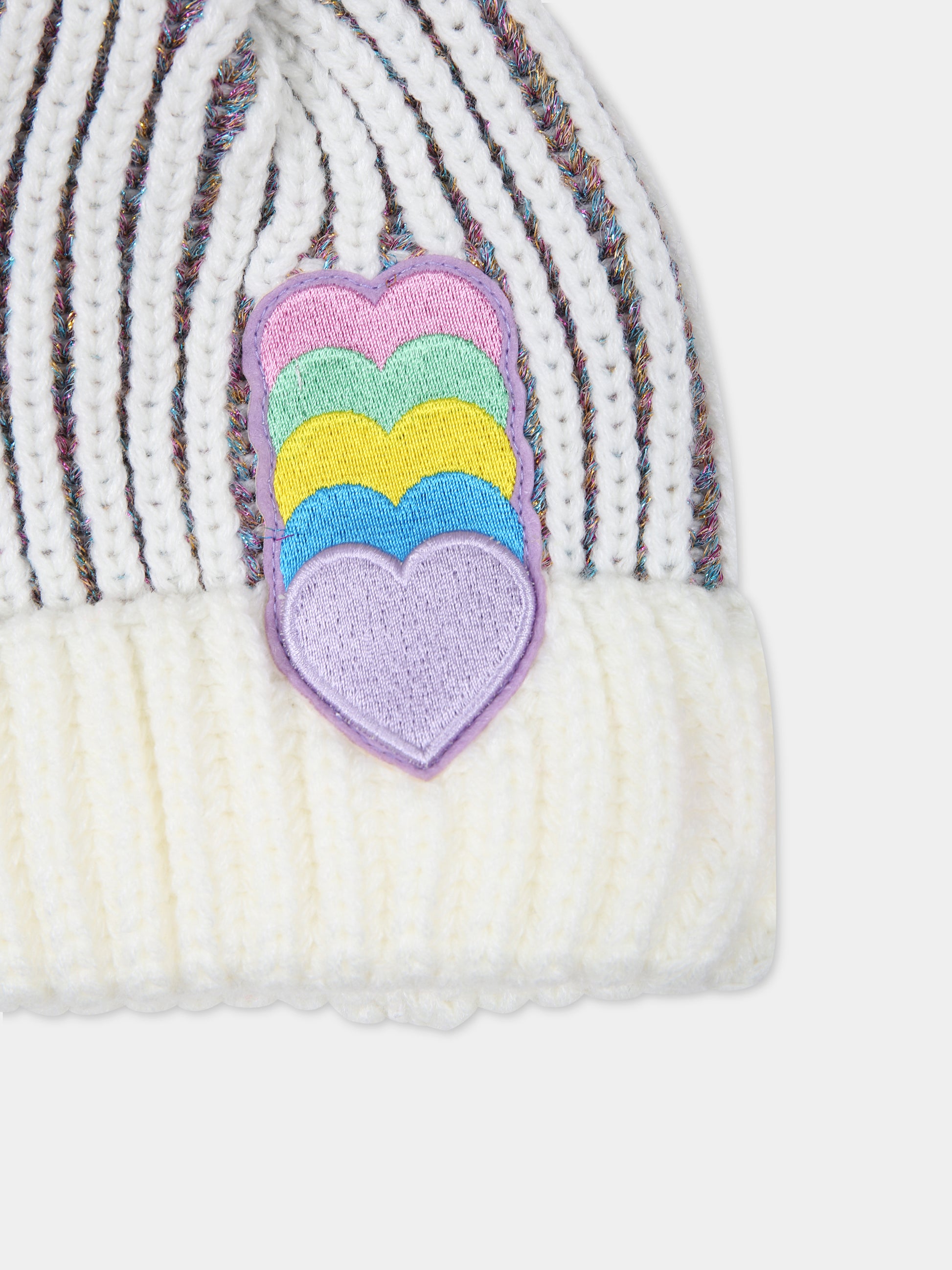 Berretto bianco per bambina con cuori,Billieblush,U11142 121