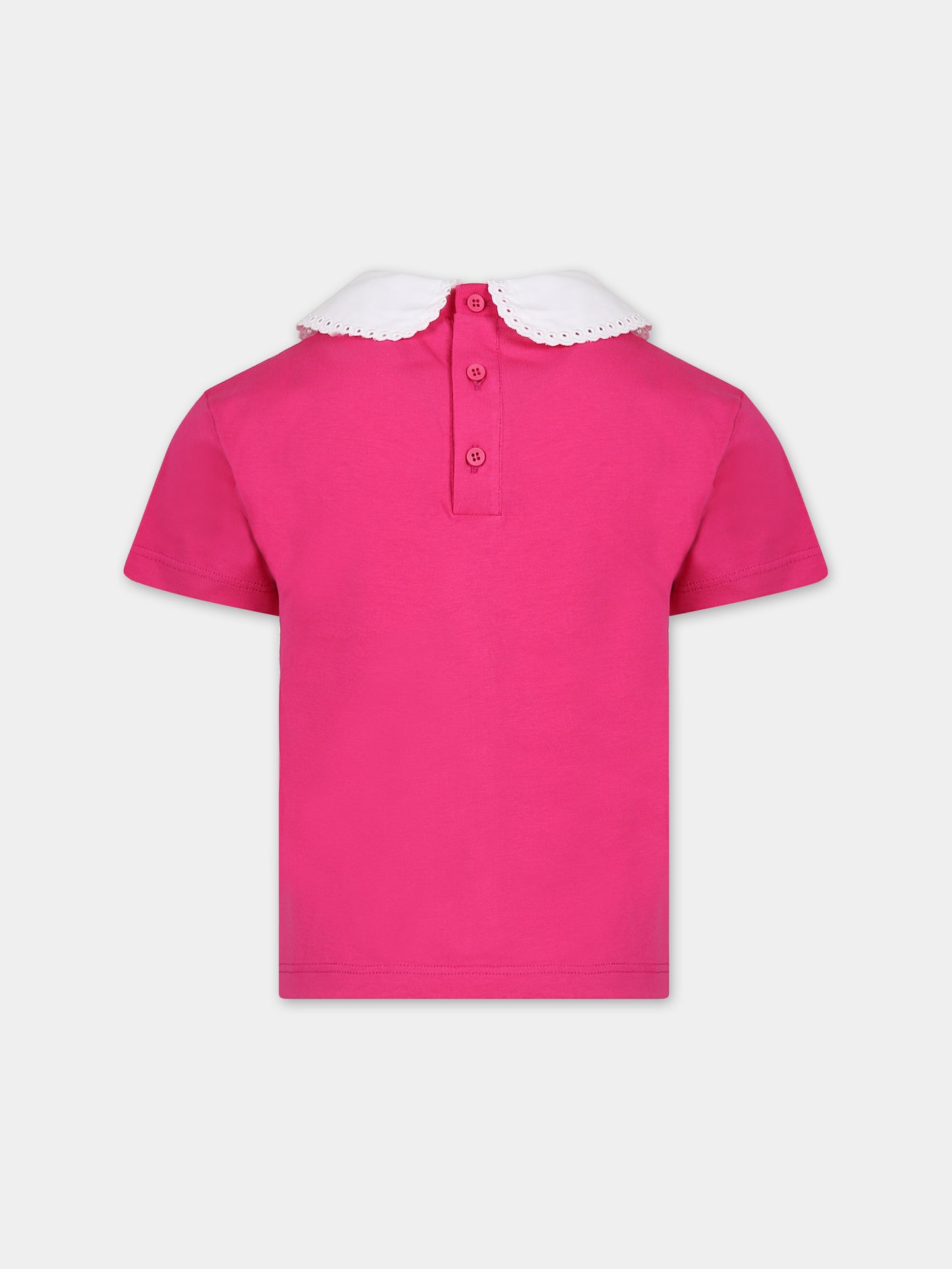 T-shirt fucsia per bambina con logo,Philosophy,PFTS005 0 JF054 8002