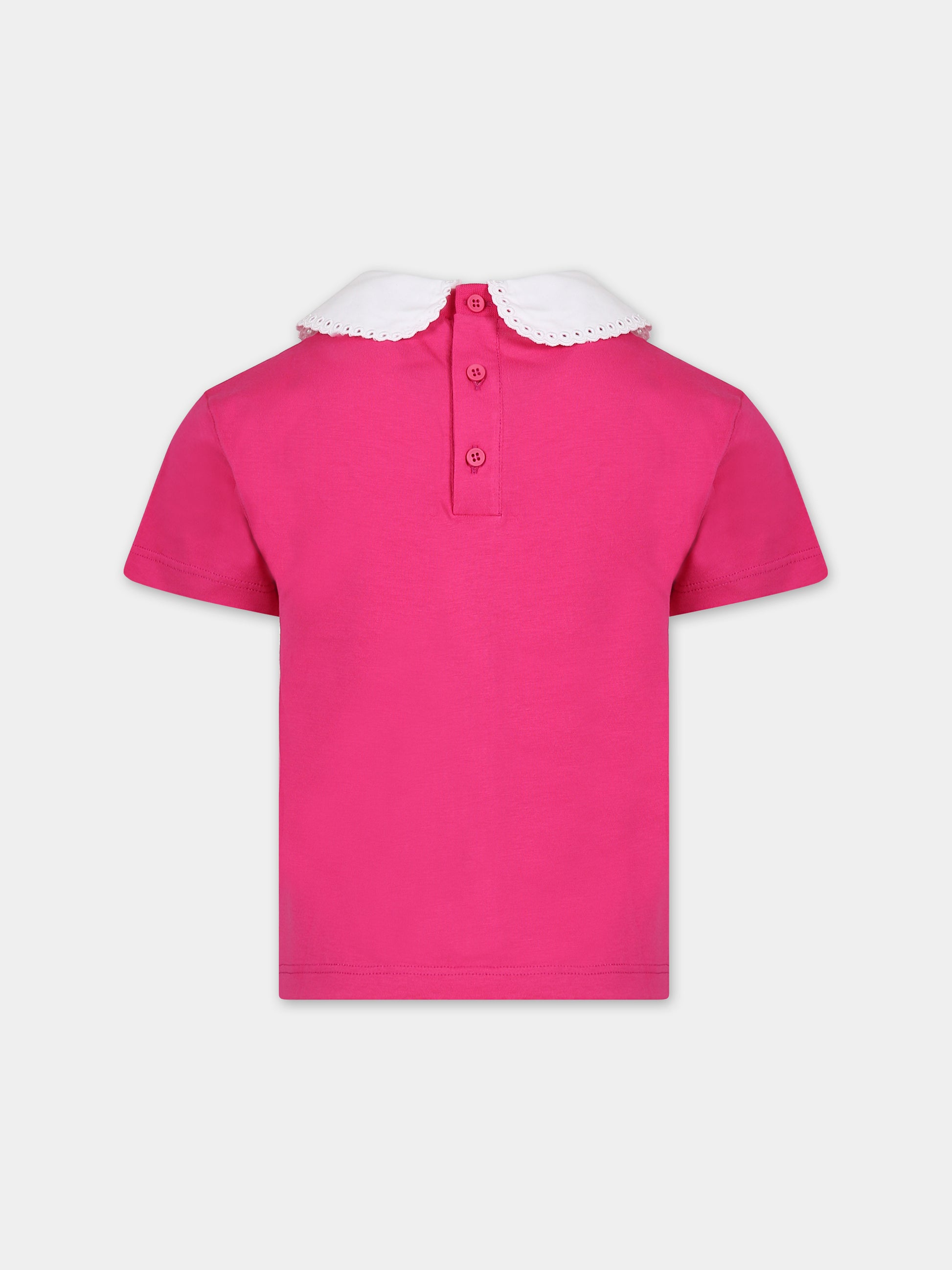 T-shirt fucsia per bambina con logo,Philosophy,PFTS005 0 JF054 8002