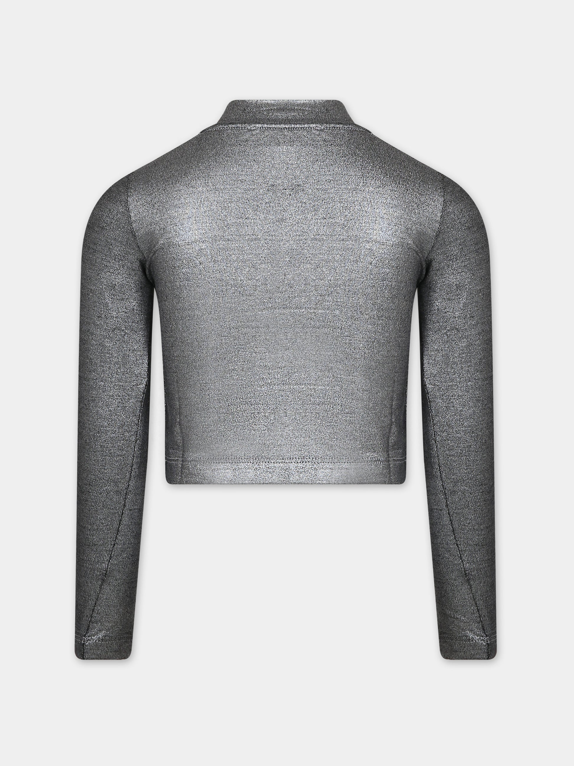 T-shirt argento per bambina con strass,Genny,YFTS001 0 JV038 5099