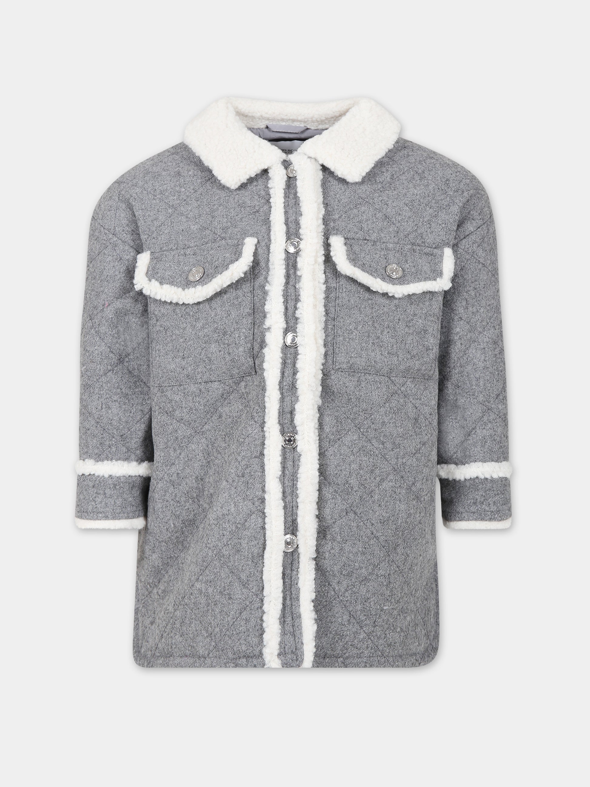 Giubbotto grigio per bambina,Ermanno Scervino Junior,SFGB011 C ML251 5000