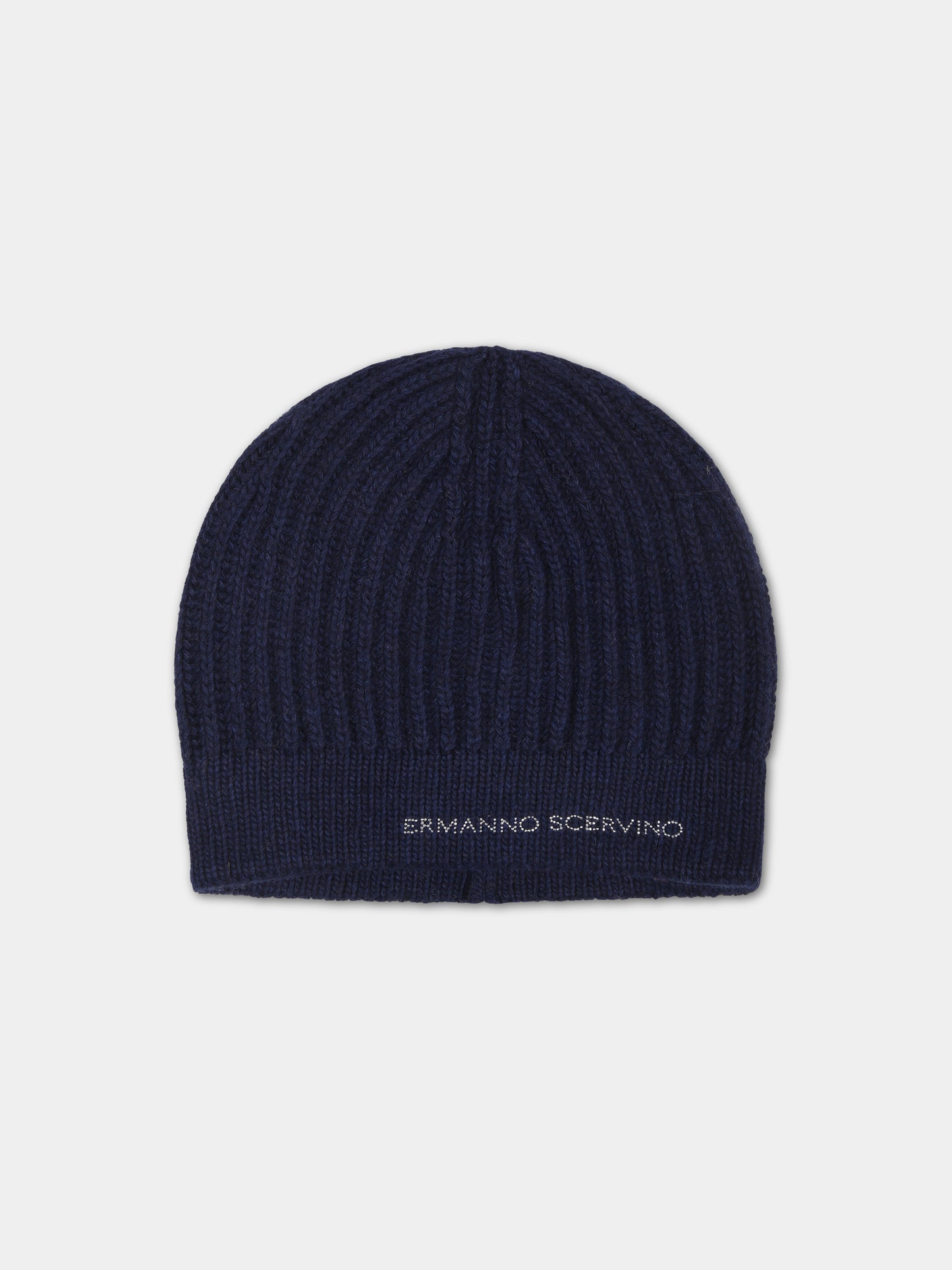 Berretto blu per bambina con logo,Ermanno Scervino Junior,SFCP001 C FL194 4081