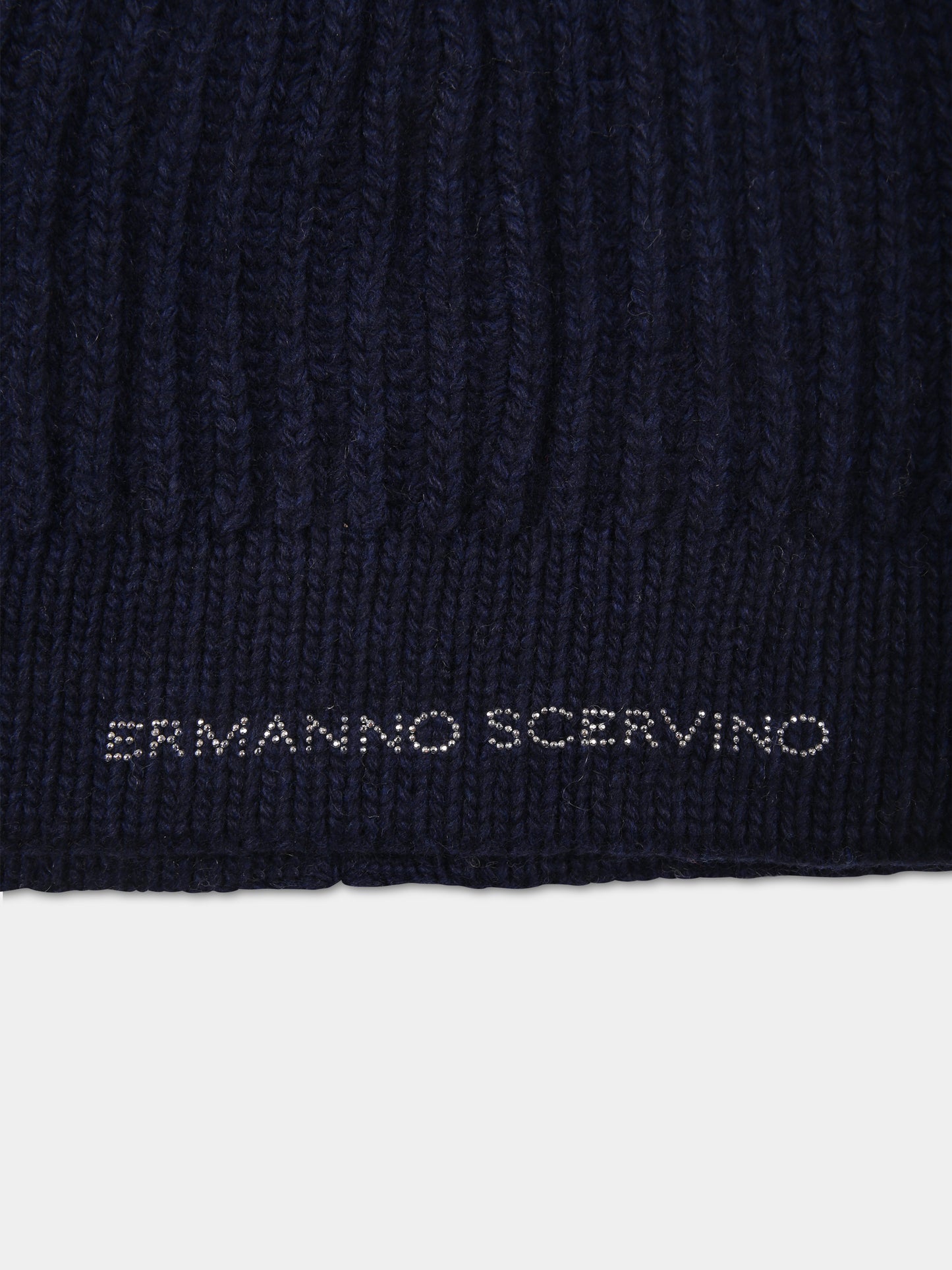 Berretto blu per bambina con logo,Ermanno Scervino Junior,SFCP001 C FL194 4081