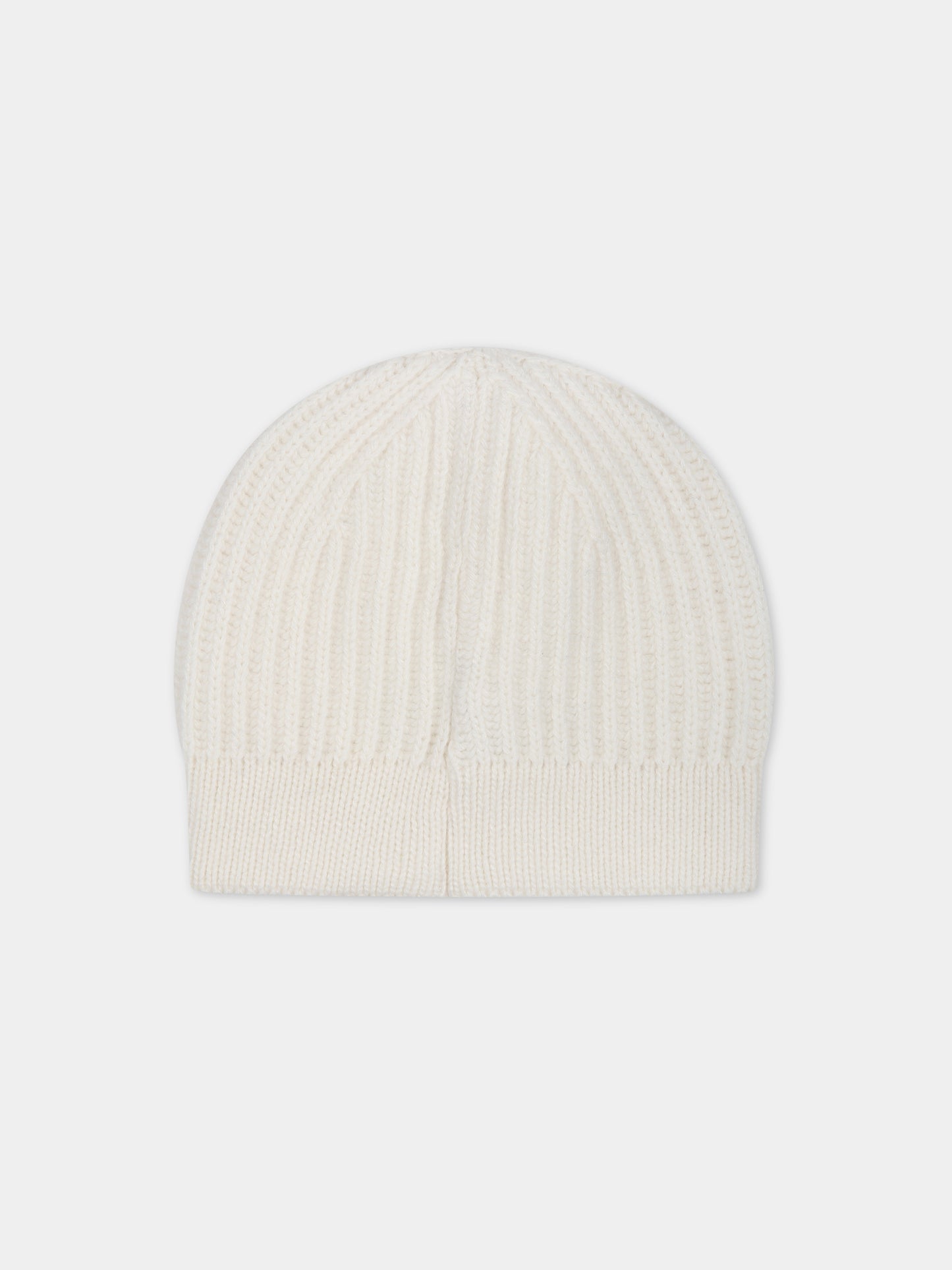 Berretto bianco per bambina con logo,Ermanno Scervino Junior,SFCP001 C FL007 0000