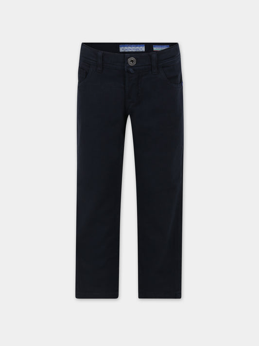 Pantaloni blu per bambino con logo,Jacob Cohen,HMPA003 0 CE243 4000