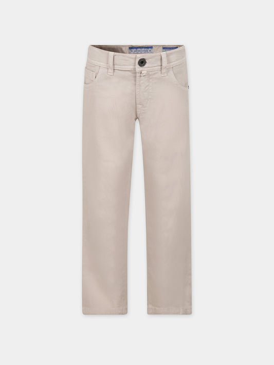 Pantaloni avorio per bambino con logo,Jacob Cohen,HMPA003 0 CE243 B001