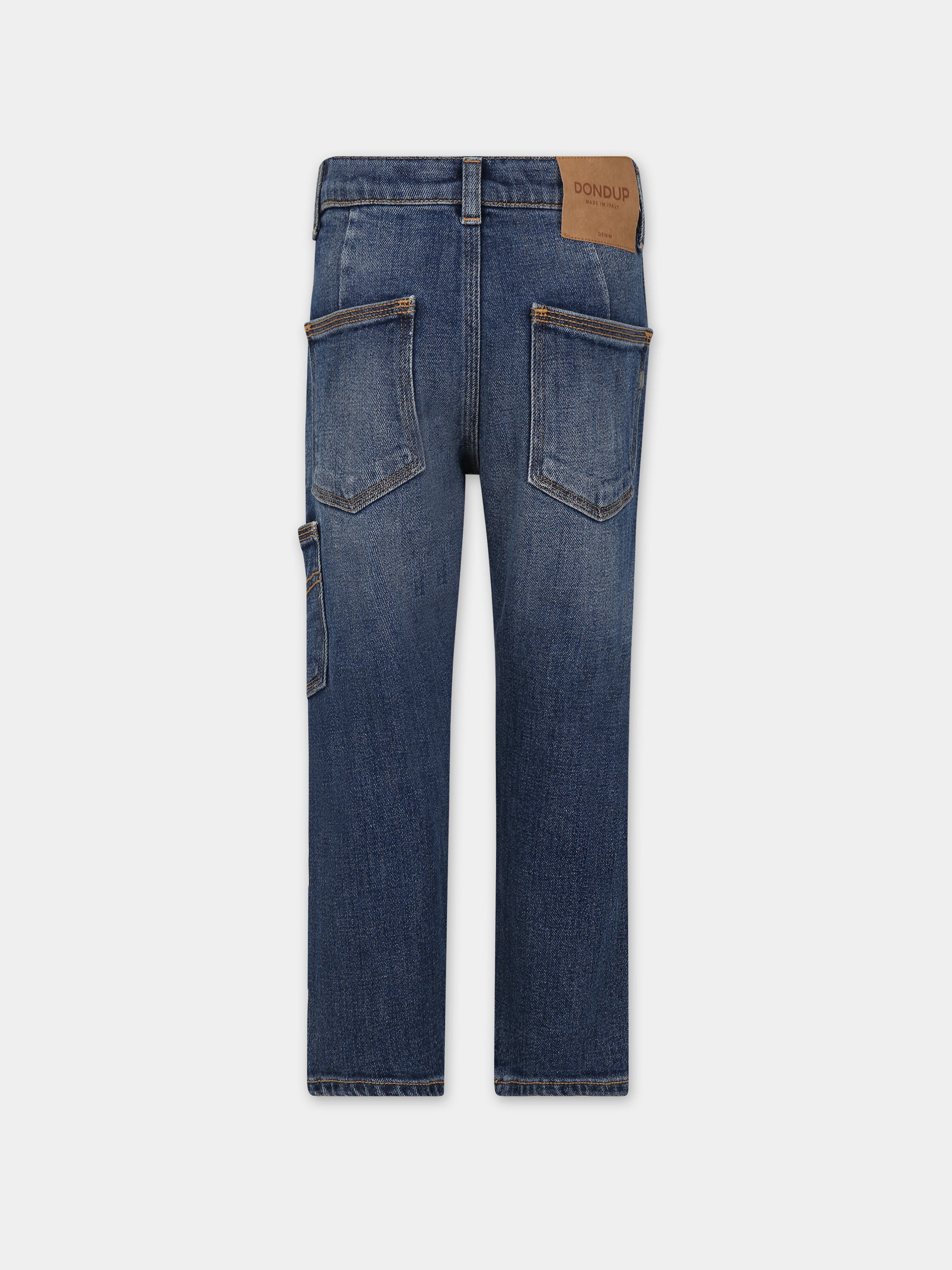 Jeans blu per bambino con logo,Dondup Kids,DMPA038 C DS041 4025