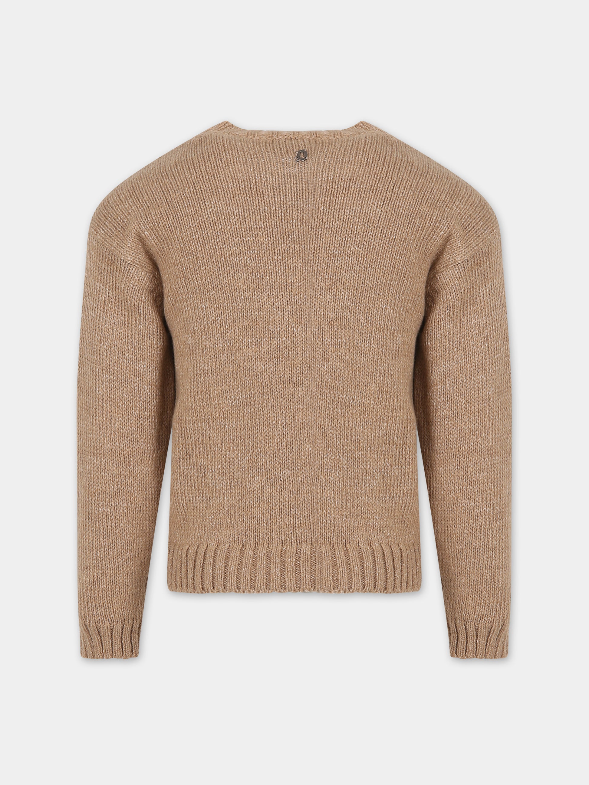 Maglione beige per bambino con logo,Dondup Kids,DMMA009 C FL002 0037