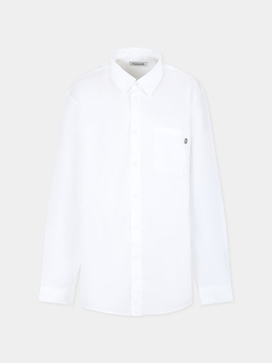 Camicia bianca per bambino con logo,Dondup Kids,DMCA003 0 CA275 B000