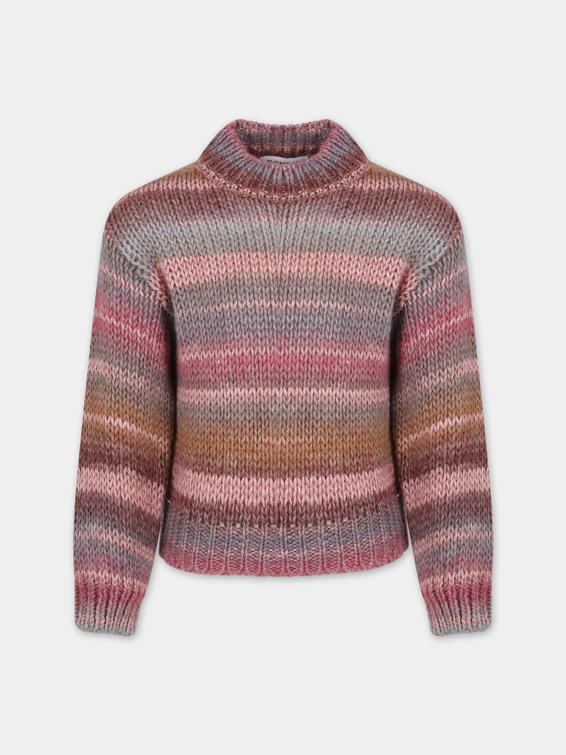 Maglione multicolor per bambina con logo,Dondup Kids,DFMA001 C FL017 MULT