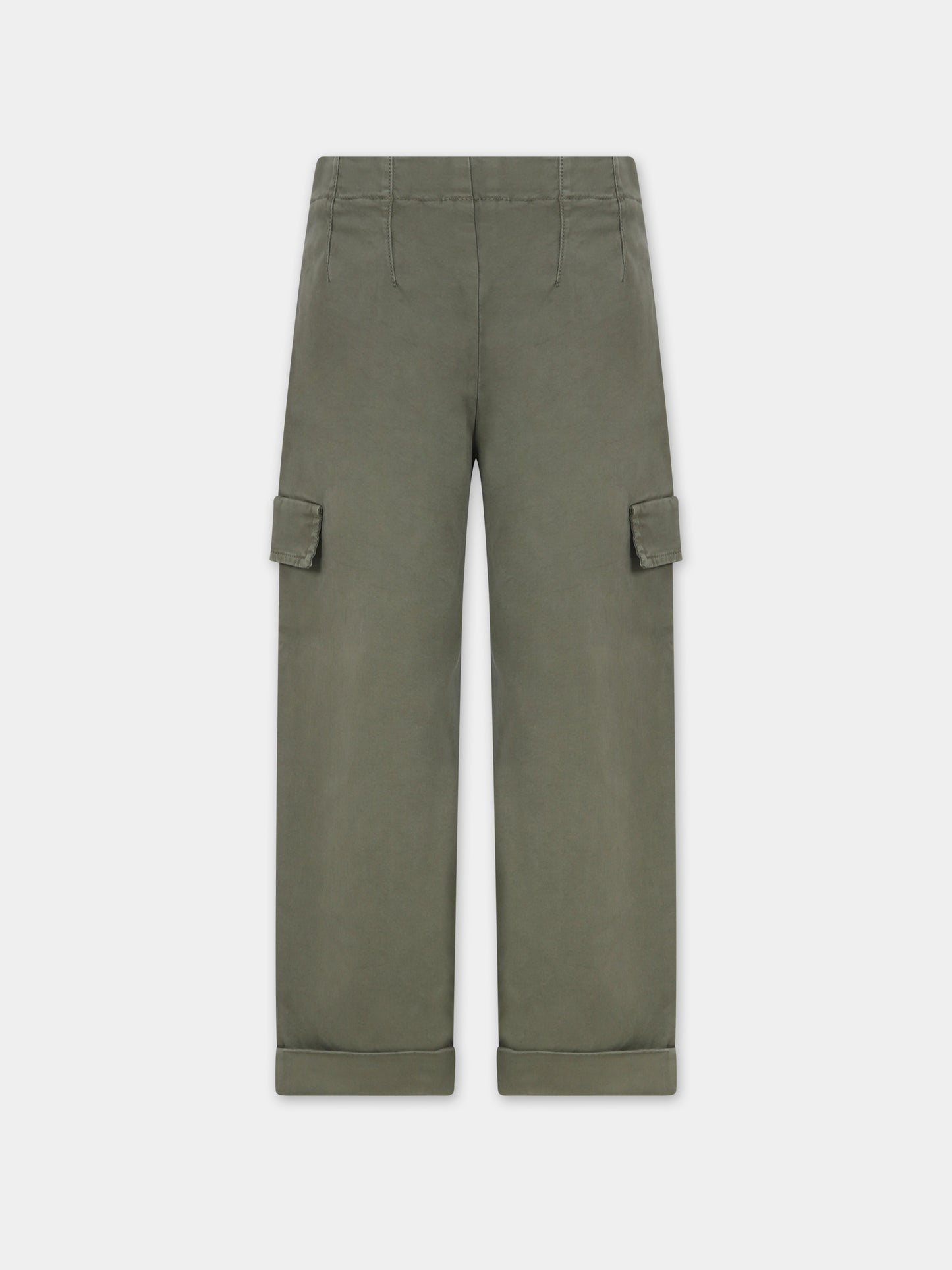 Pantaloni verdi per bambina con logo,Dondup Kids,DFPA007 0 CE246 1005