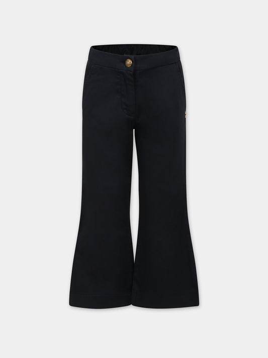 Pantaloni neri per bambina con logo,Dondup Kids,DFPA002 0 RA101 5011