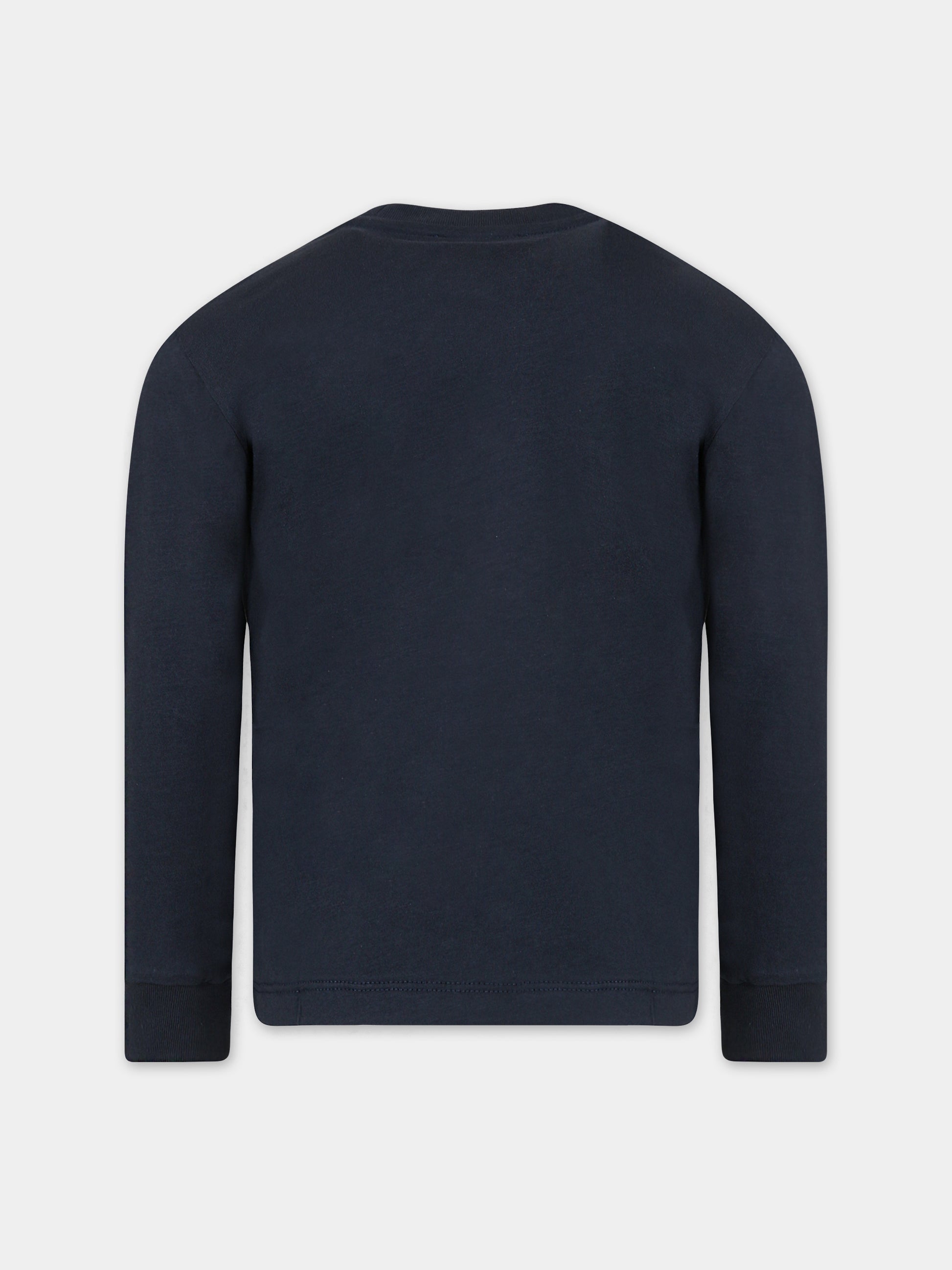 T-shirt blu per bambino con logo,Dondup Kids,DMTS001 C JF065 5011