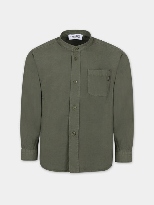 Camicia verde per bambino con logo,Dondup Kids,DMCA004 0 CA266 1005