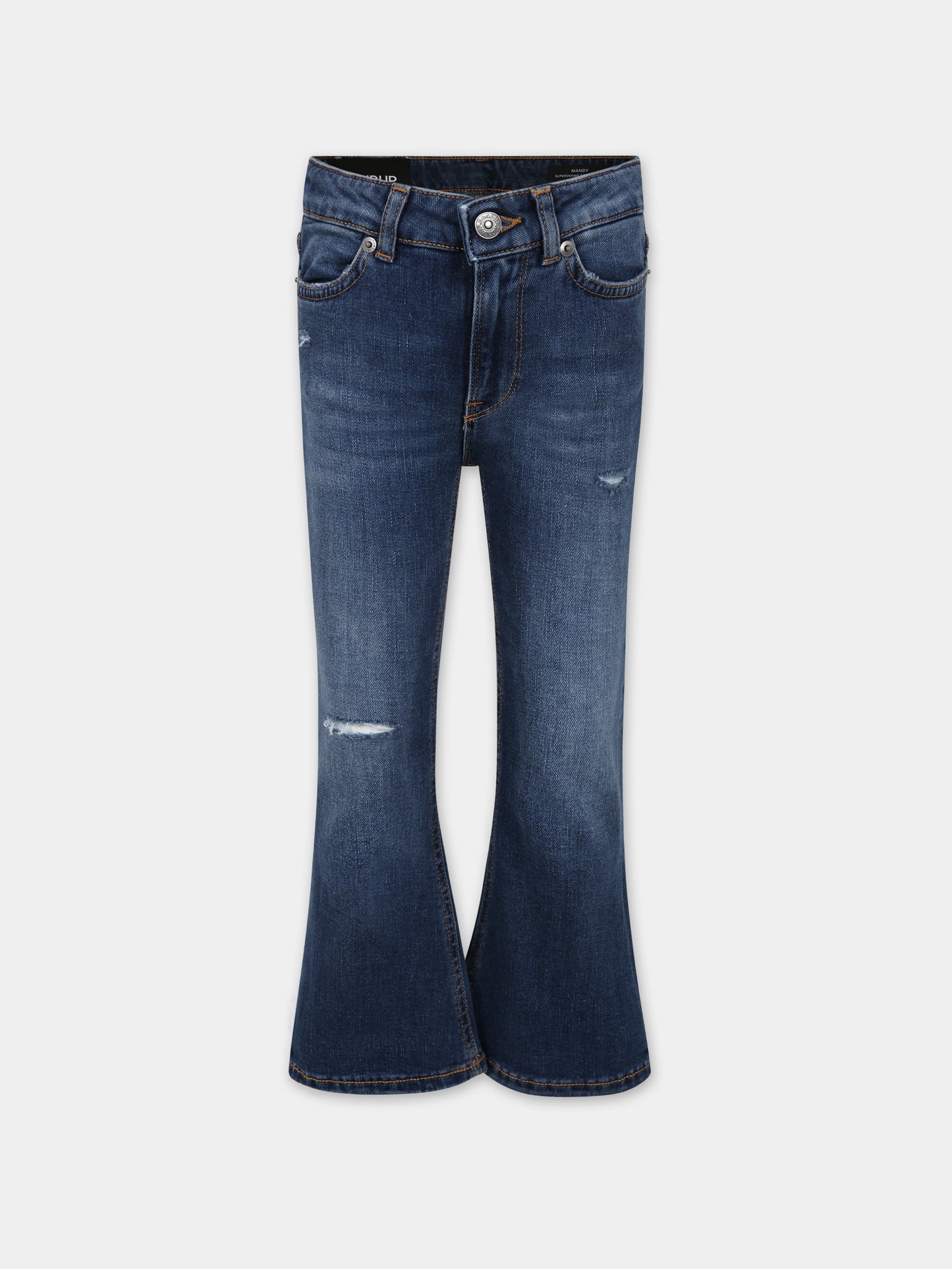 Jeans blu per bambina con logo,Dondup Kids,DFPA023 C DS039 4005