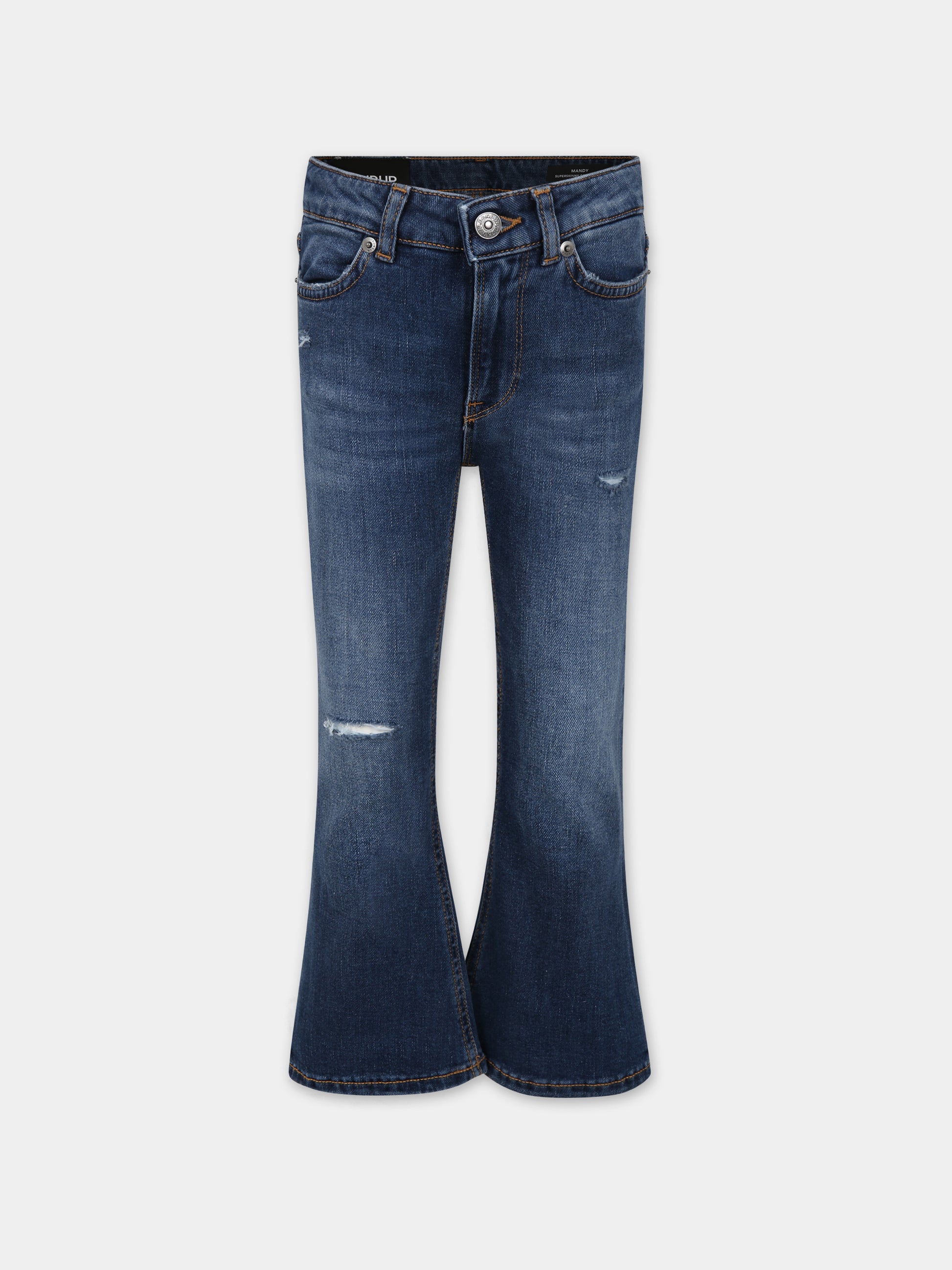 Jeans blu per bambina con logo,Dondup Kids,DFPA023 C DS039 4005