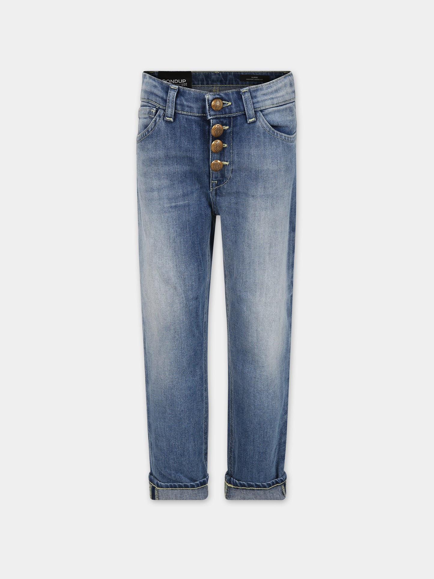 Jeans blu per bambina con logo,Dondup Kids,DFPA016 C DS040 4025