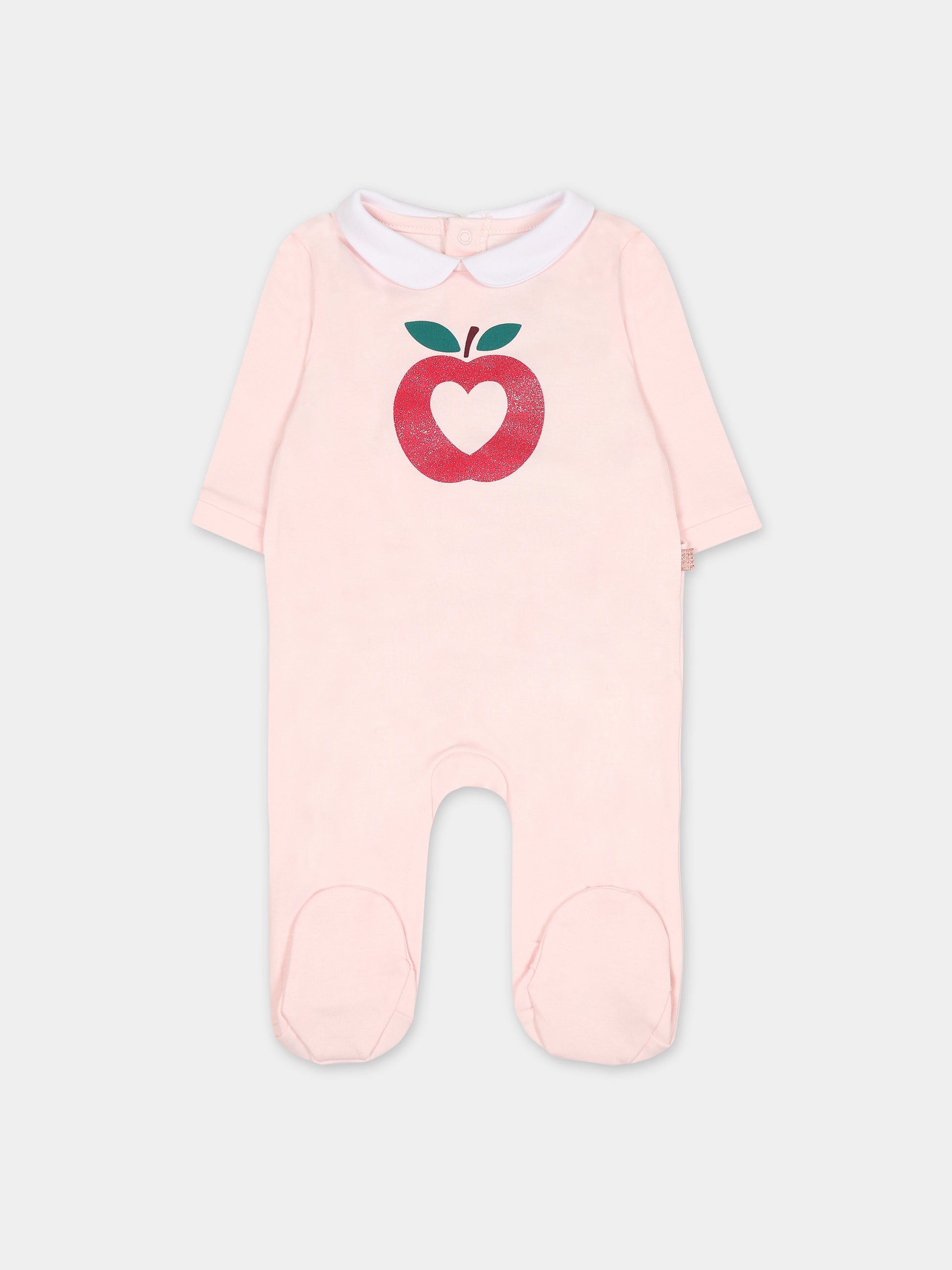 Tutina rosa con mela per neonata,Carrement Beau,Y97299 43B
