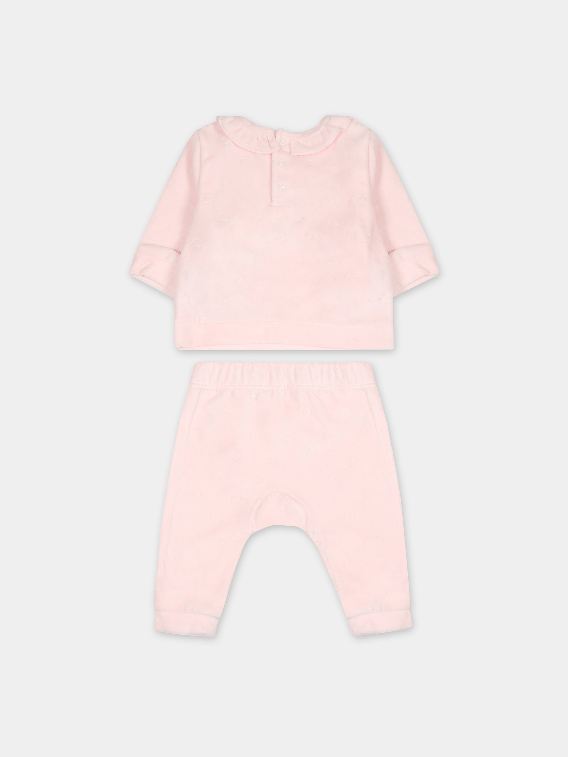 Completo rosa per neonata con cuori,Carrement Beau,Y98228 43B