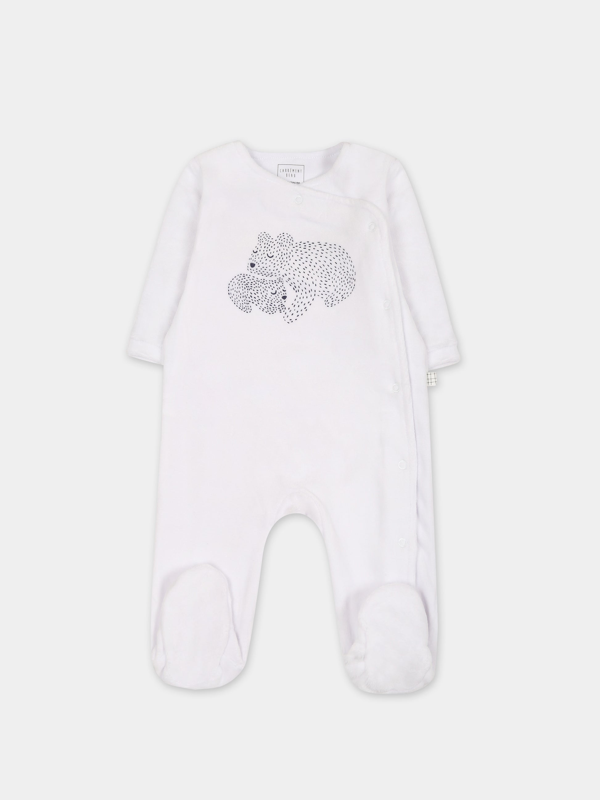 Tutina bianca con orsi per neonato,Carrement Beau,Y97302 10P