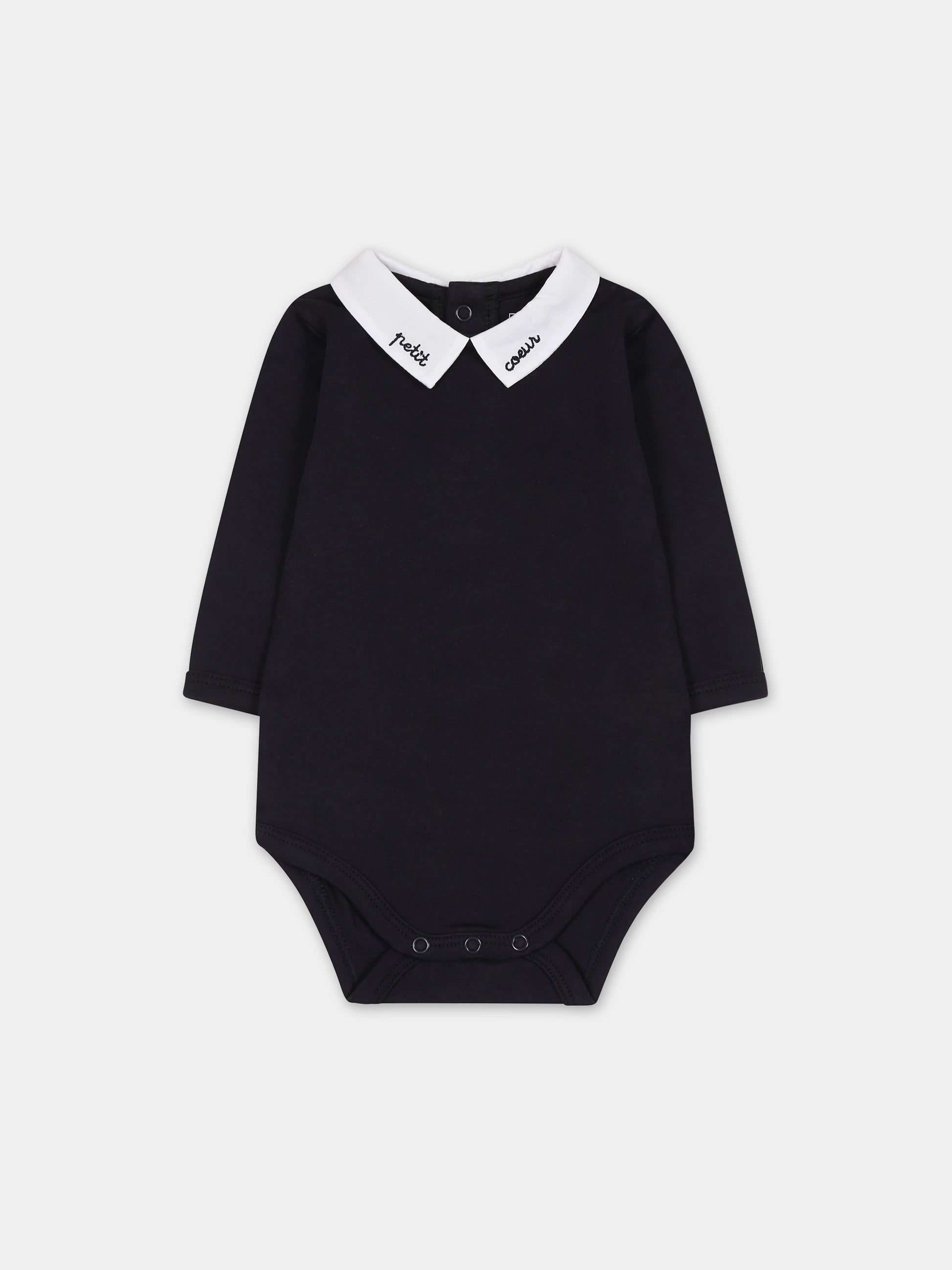 Body blu per neonato con ricamo,Carrement Beau,Y97287 847