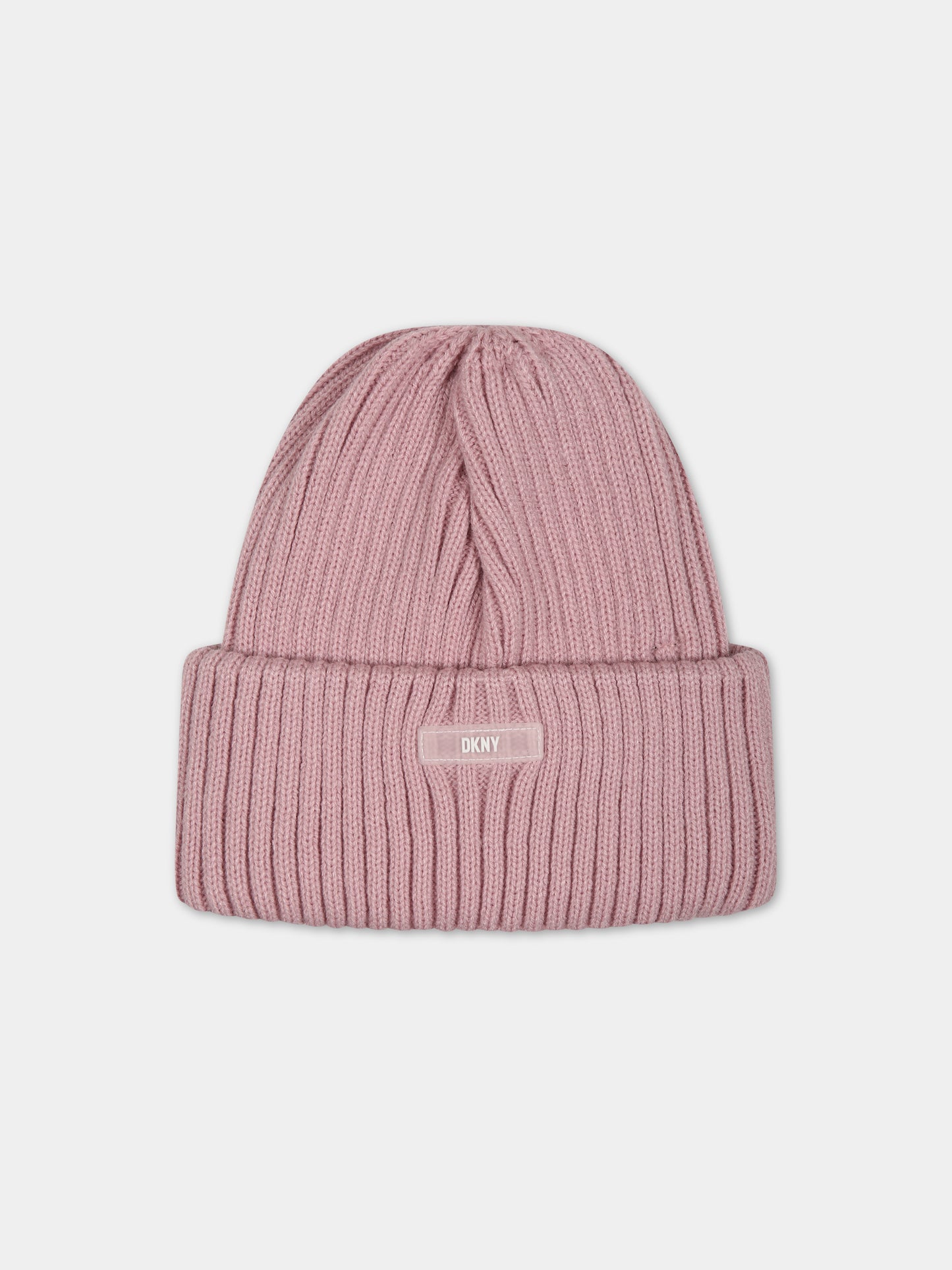 Berretto rosa per bambina con logo,Dkny,D51000 902