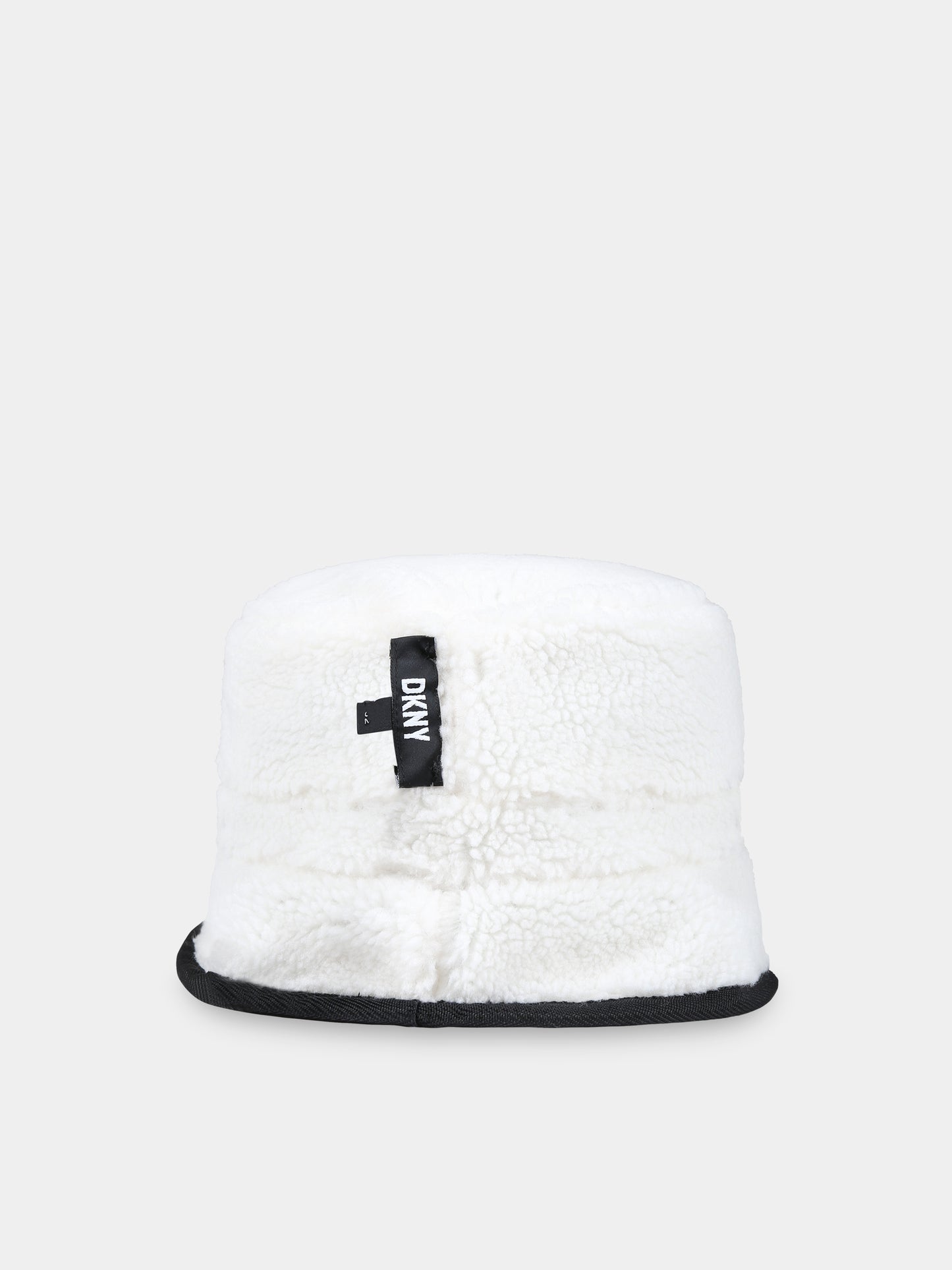 Cloche nera reversibile per bambini con logo,Dkny,D31313 09B