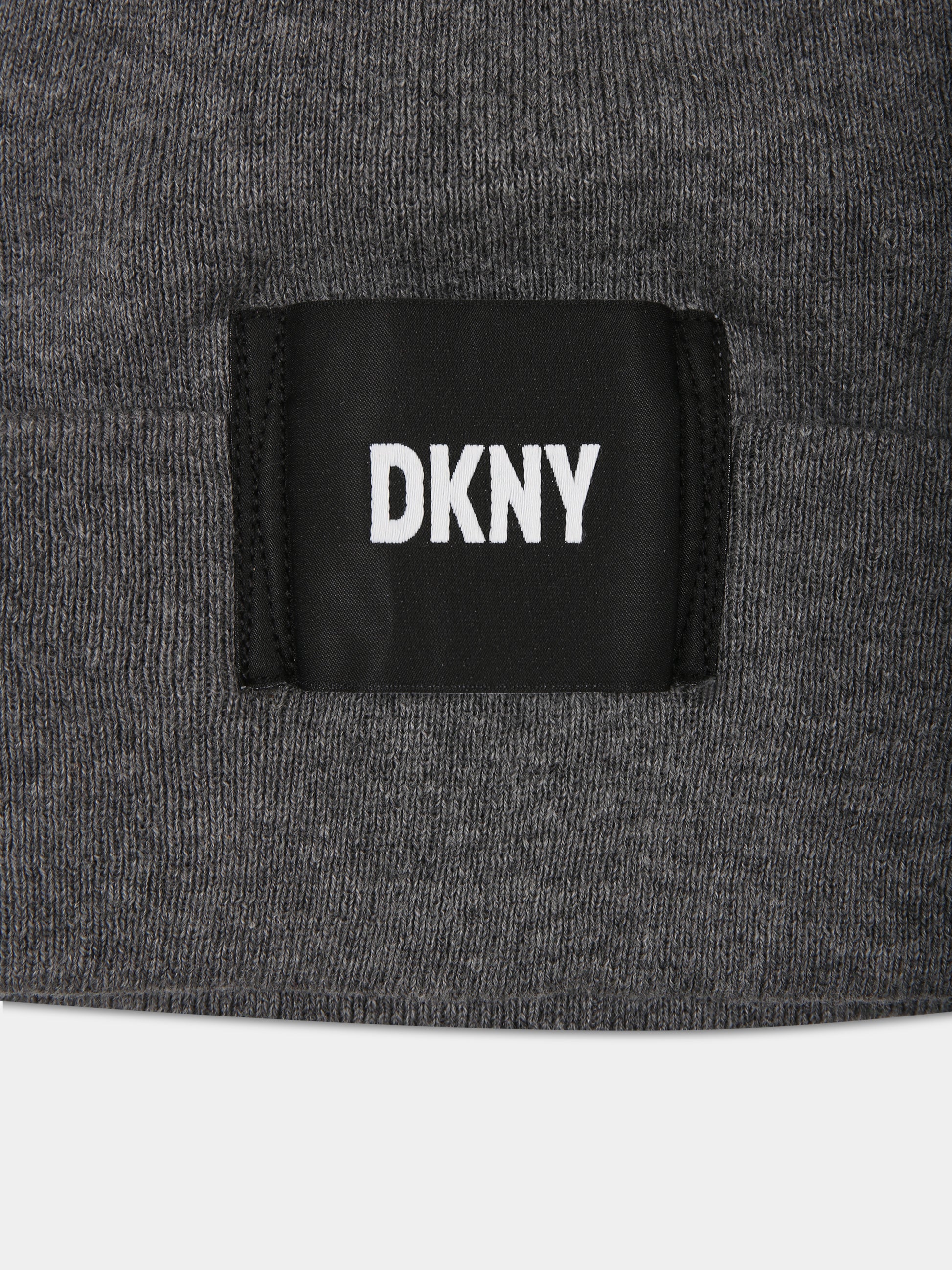 Berretto grigio per bambini con logo,Dkny,D31310 A64
