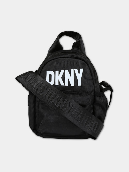 Borsa nera per bambini con logo,Dkny,D30575 09B