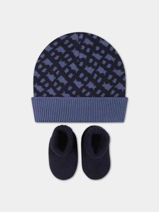 Set accessori blu per neonato con logo,Boss,J98423 849