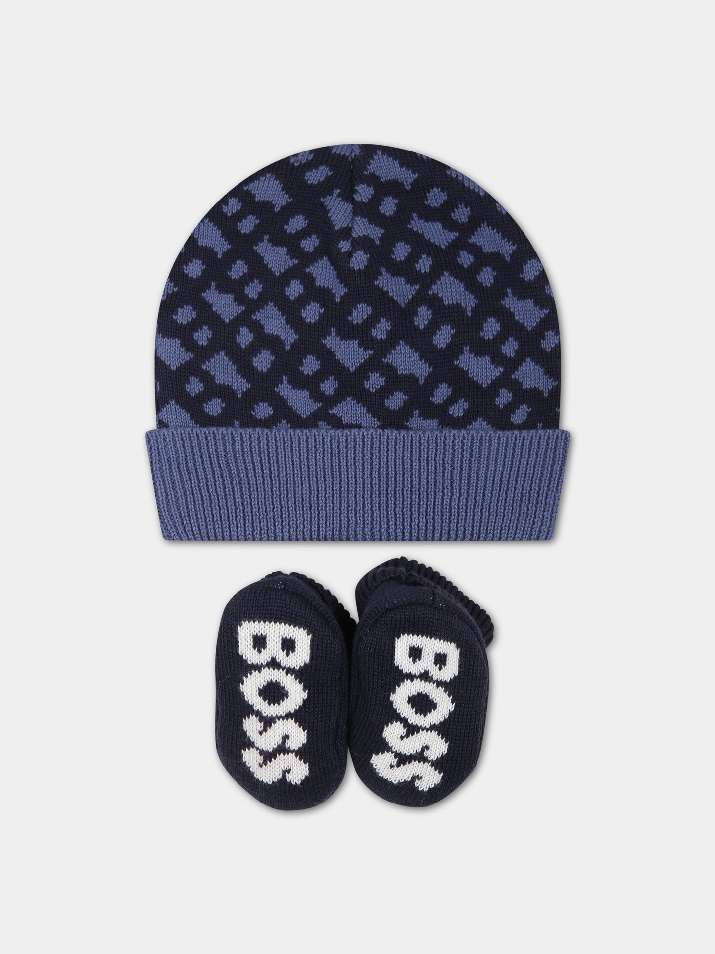 Set accessori blu per neonato con logo,Boss,J98423 849