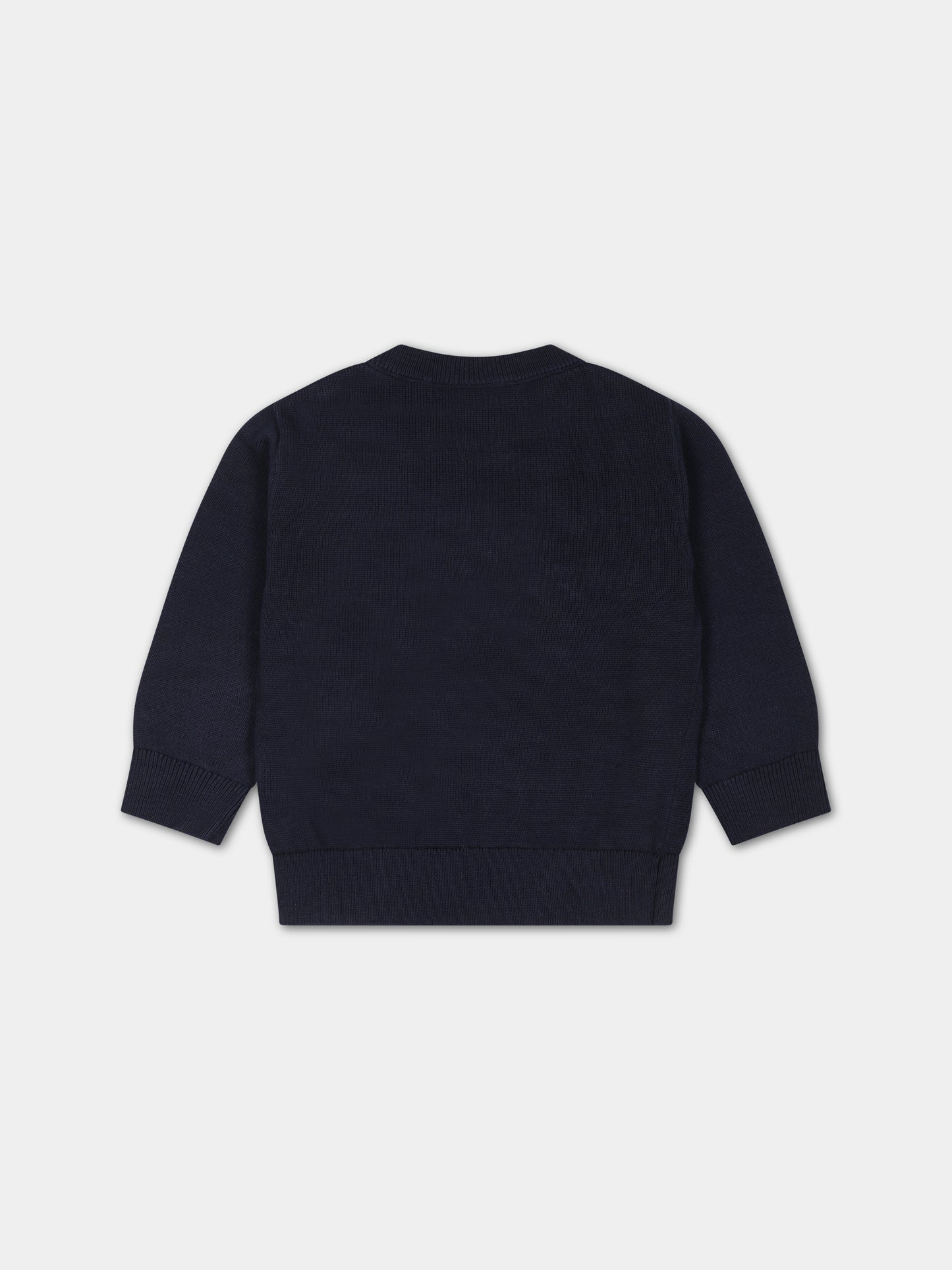 Maglione blu con logo per neonato,Boss,J05A38 849
