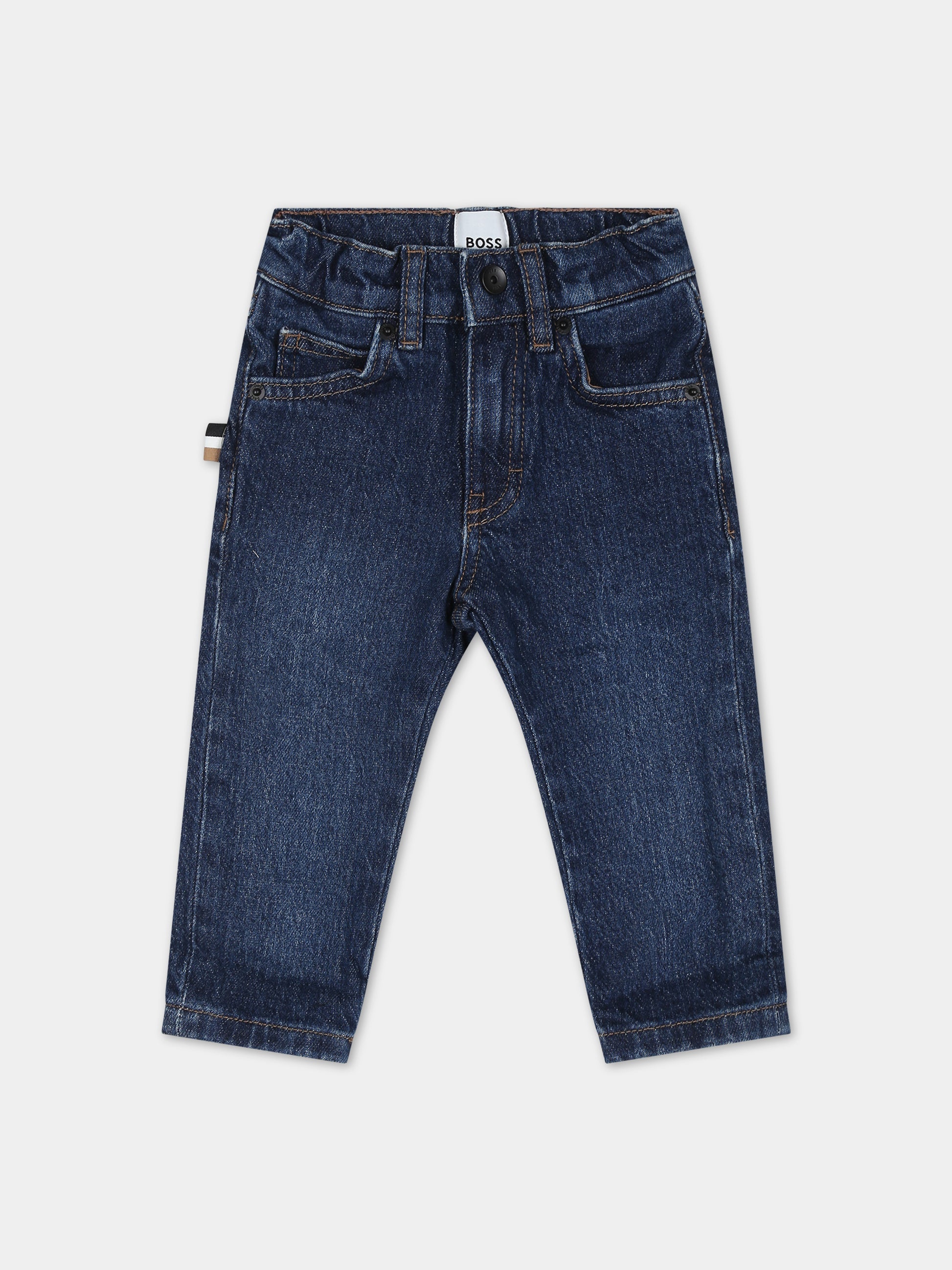 Jeans denim per neonato con logo,Boss,J04487 Z07