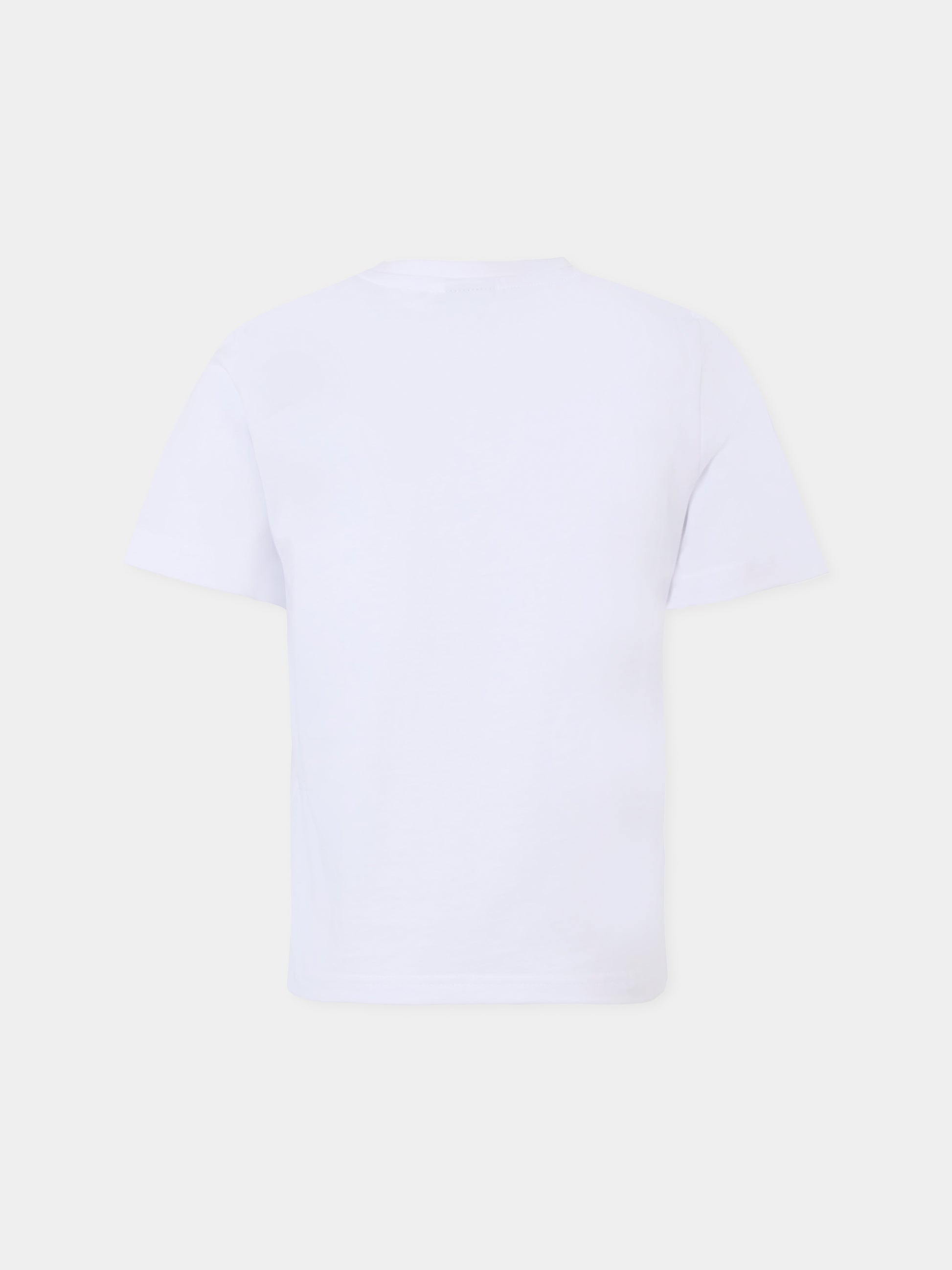 T-shirt bianca per bambino con logo blu,Boss,J25P24 10P