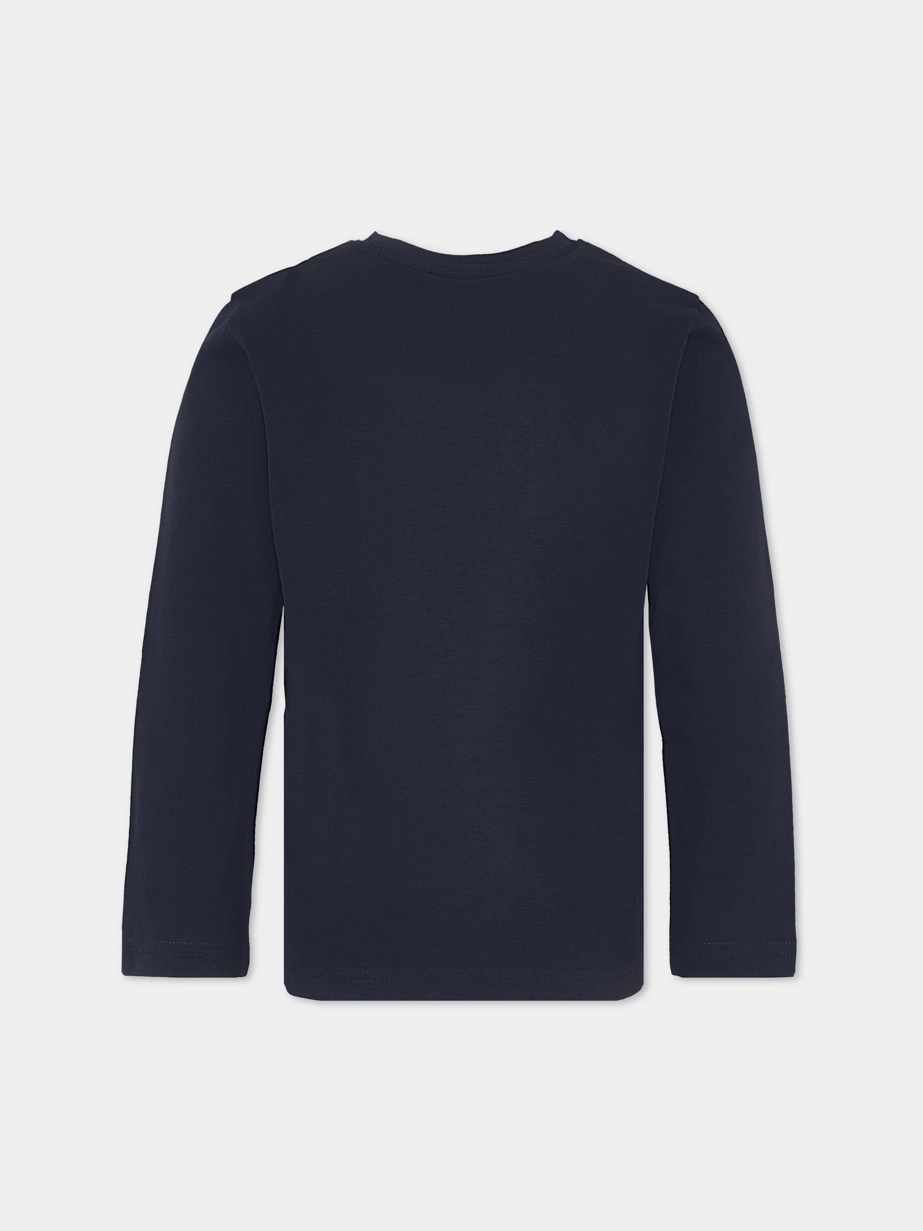 T-shirt blu per bambino con logo,Boss,J25P25 849