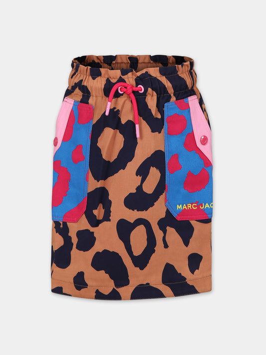 Gonna casual multicolor con stampa maculata,Little Marc Jacobs,W13140 Z41