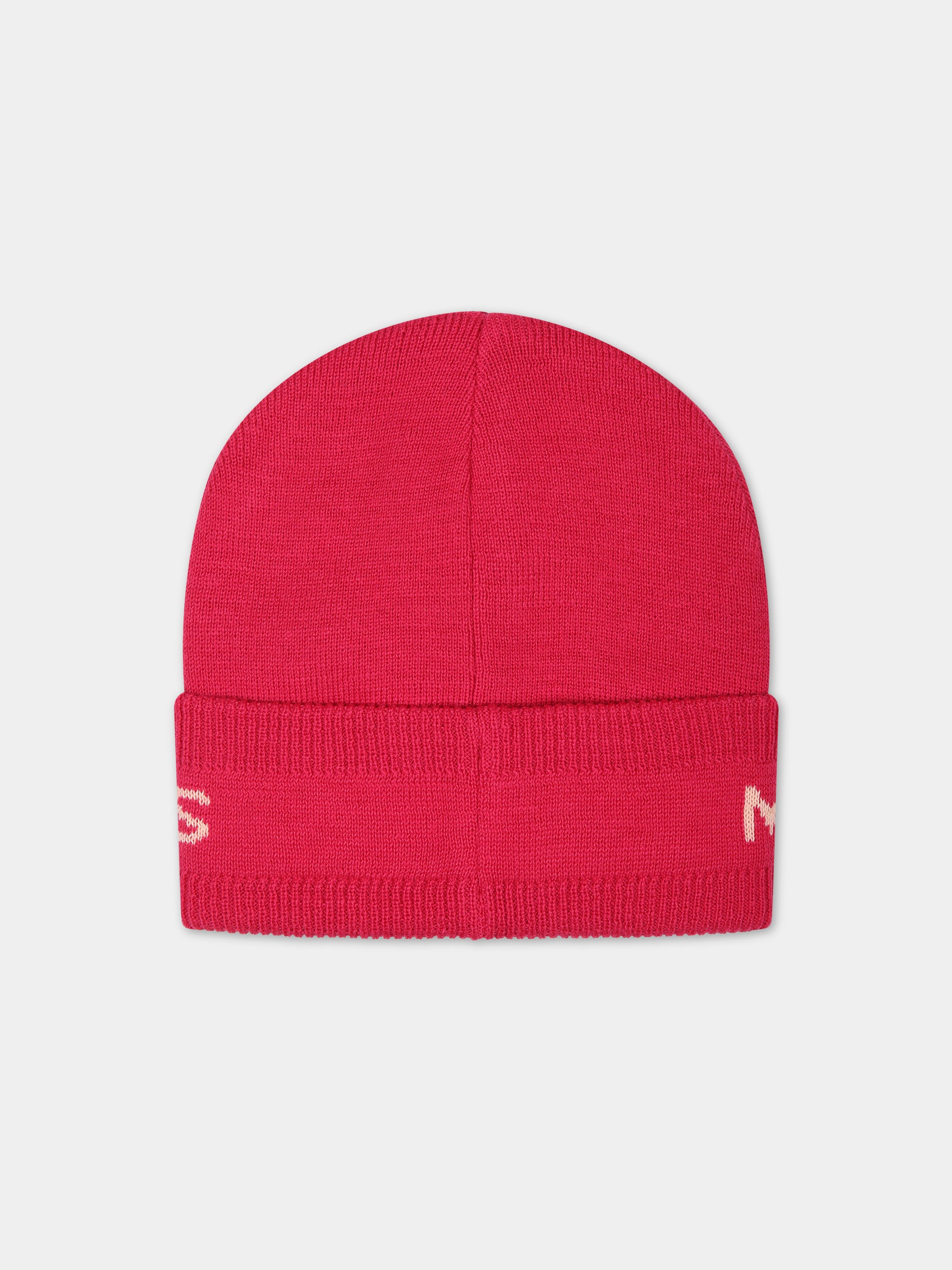 Berretto fucsia per bambina con logo,Little Marc Jacobs,W51003 494