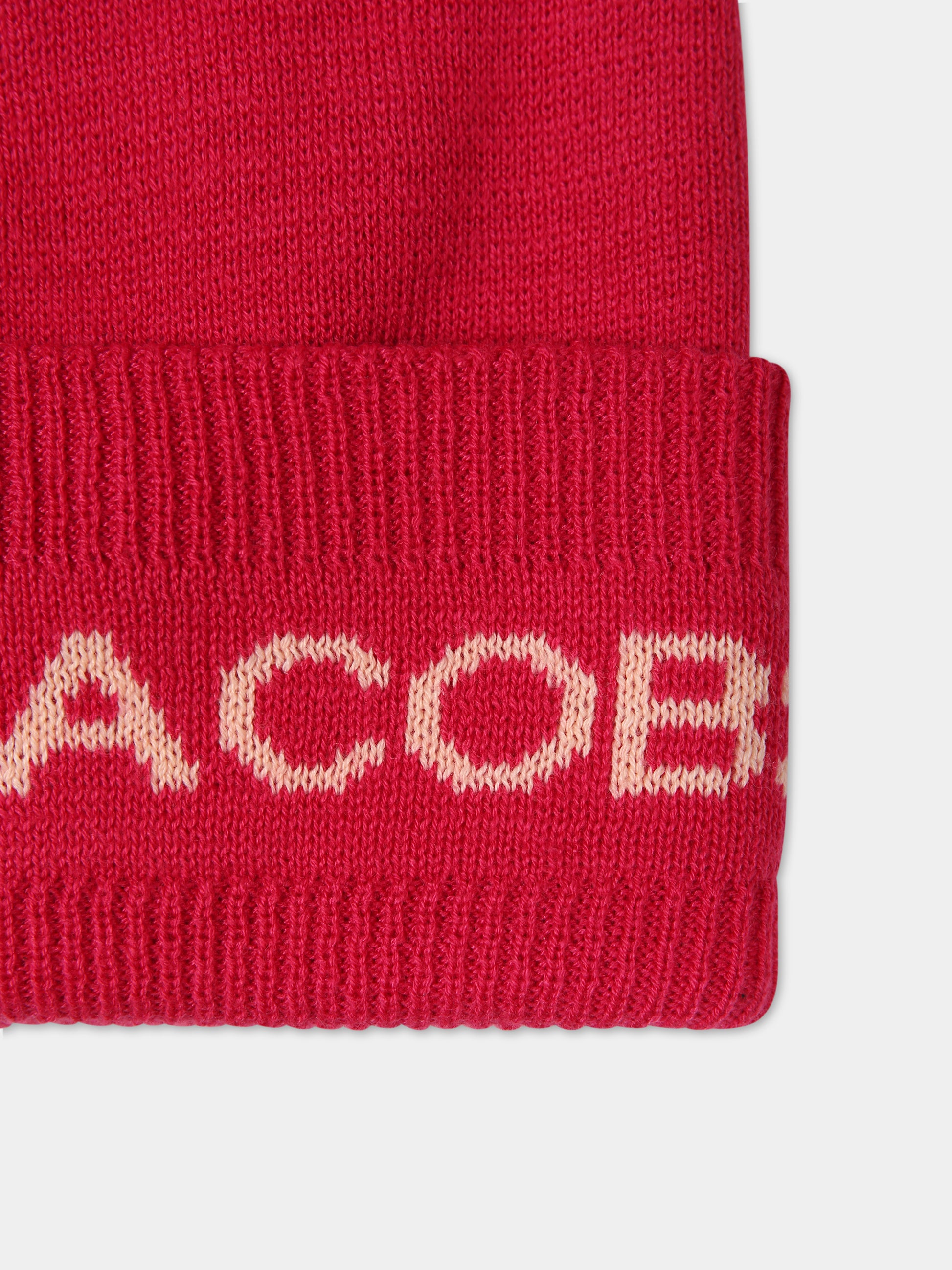 Berretto fucsia per bambina con logo,Little Marc Jacobs,W51003 494
