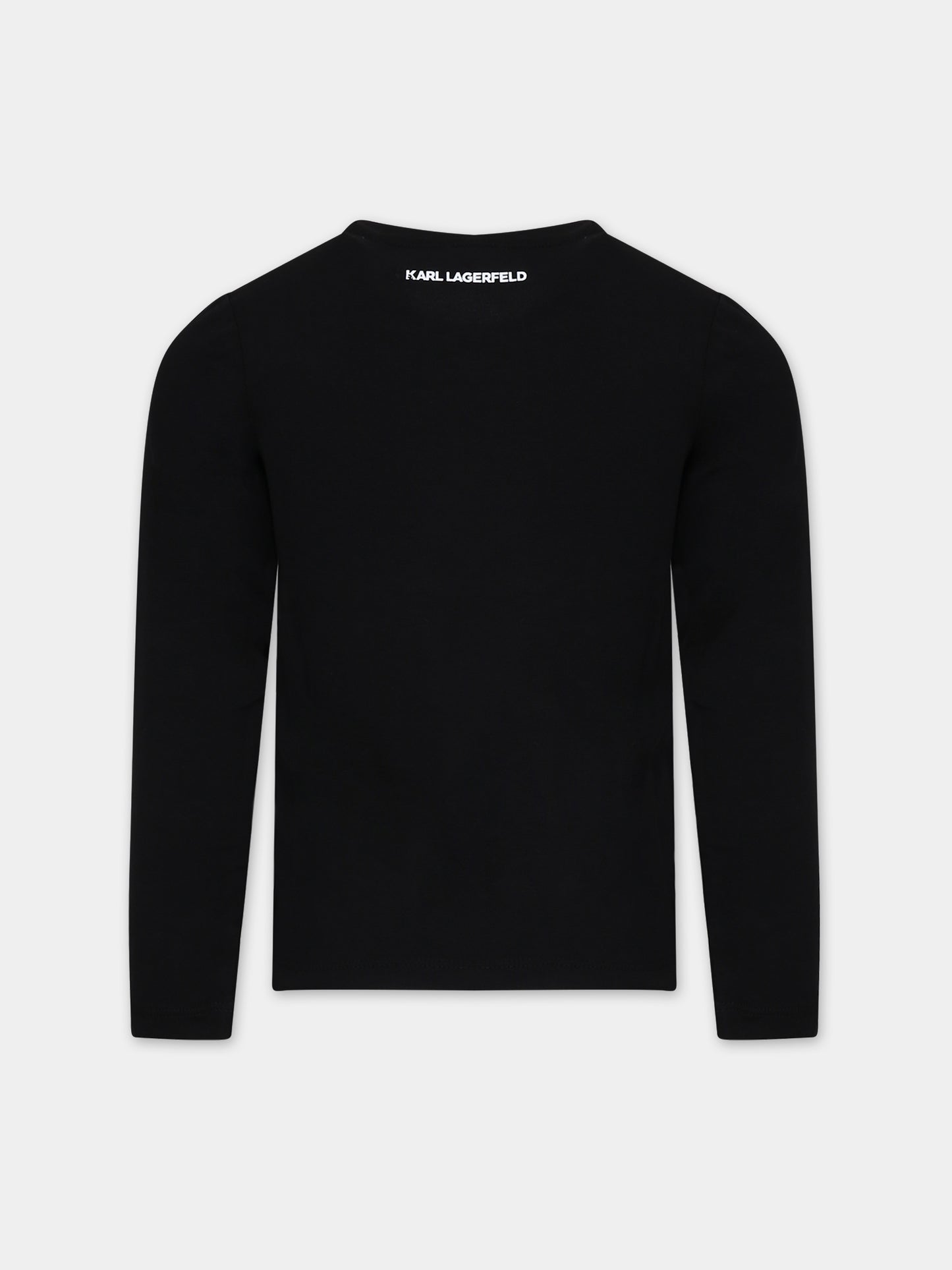 T-shirt nera per bambina,Karl Lagerfeld Kids,Z15442 09B