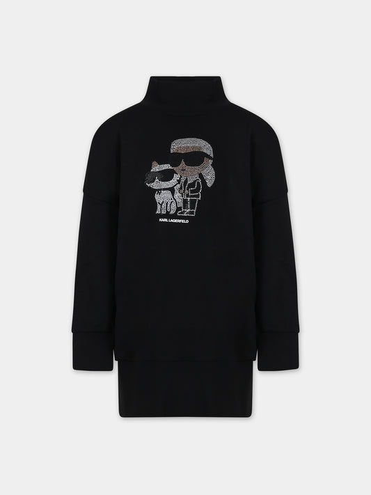Vestito nero per bambina,Karl Lagerfeld Kids,Z12249 09B