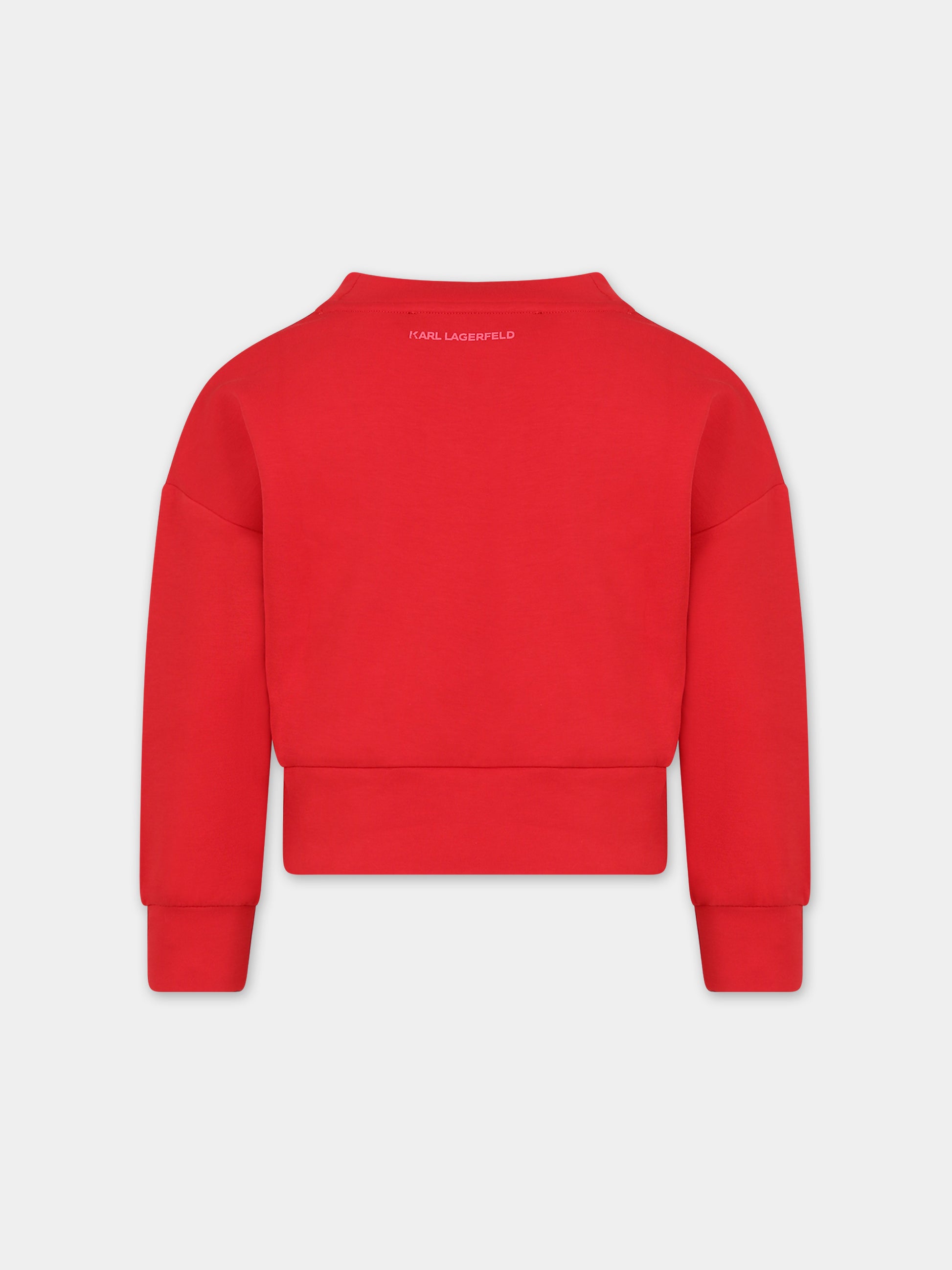 Felpa rossa per bambina,Karl Lagerfeld Kids,Z15461 97S