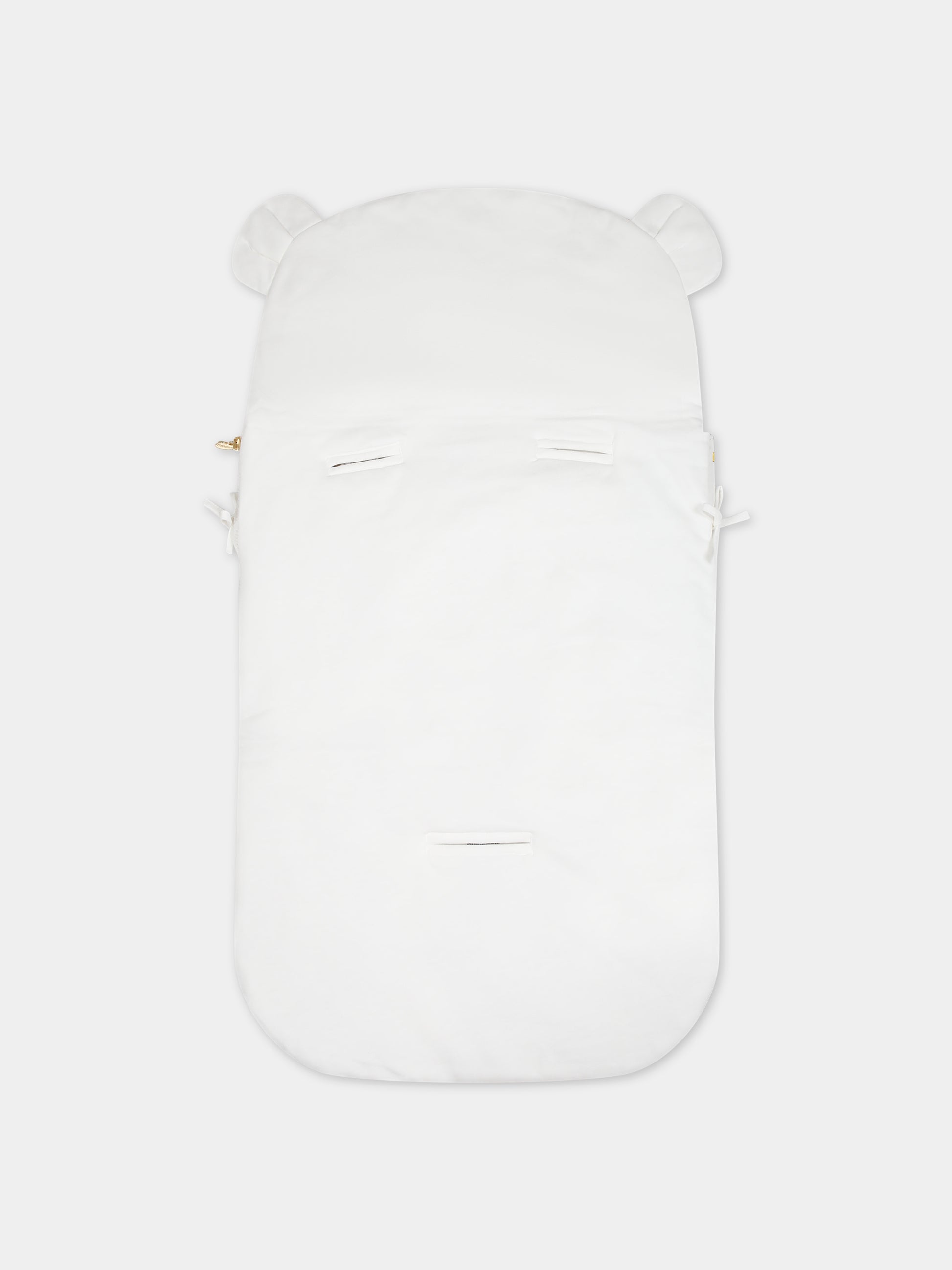 Sacco nanna bianco per neonati con Teddy Bear e logo,Moschino Kids,MUE00L LCA40 10063