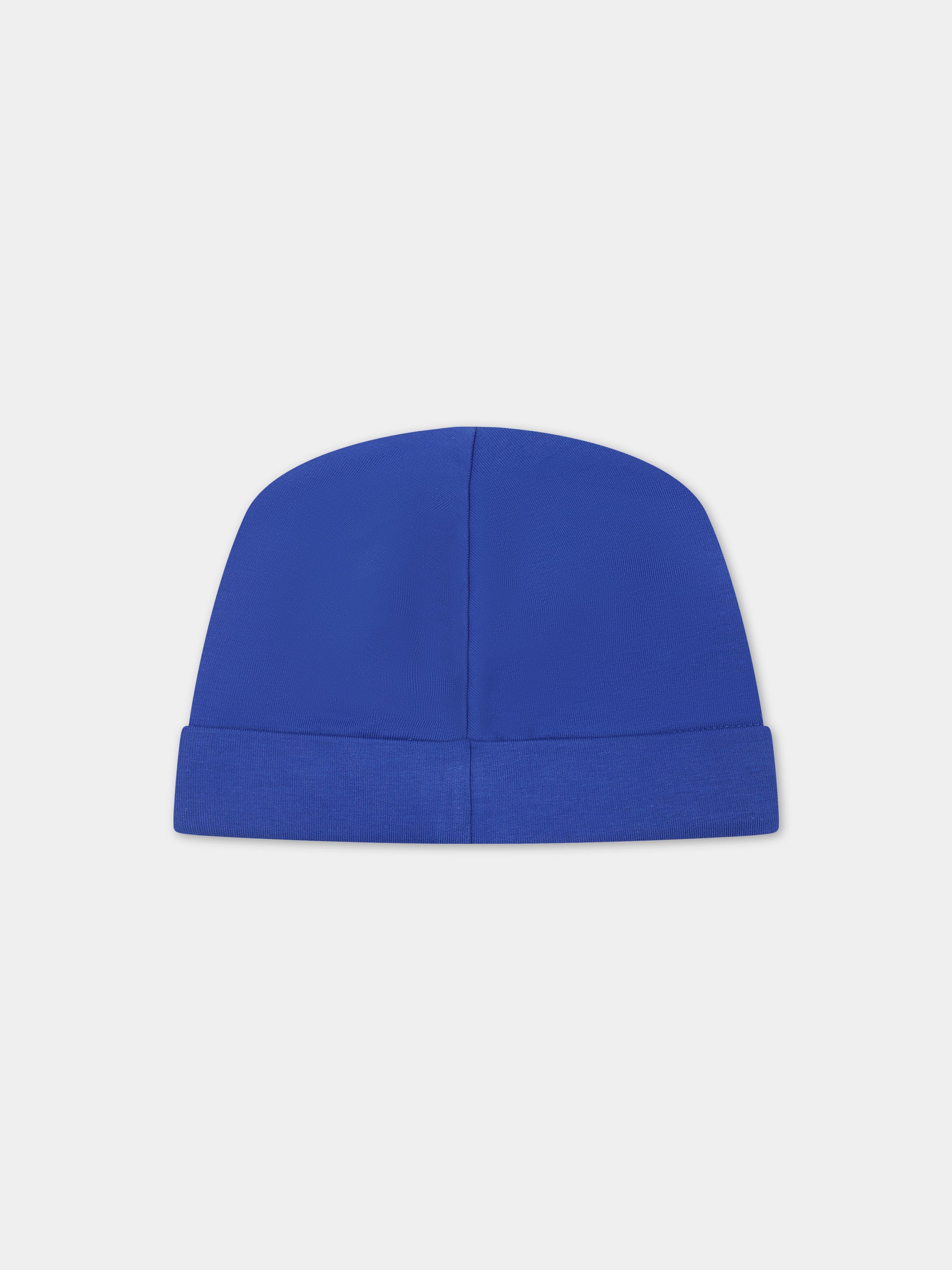 Cappello azzurro per neonato con Teddy Bears e logo,Moschino Kids,MZX031 LDA16 40457