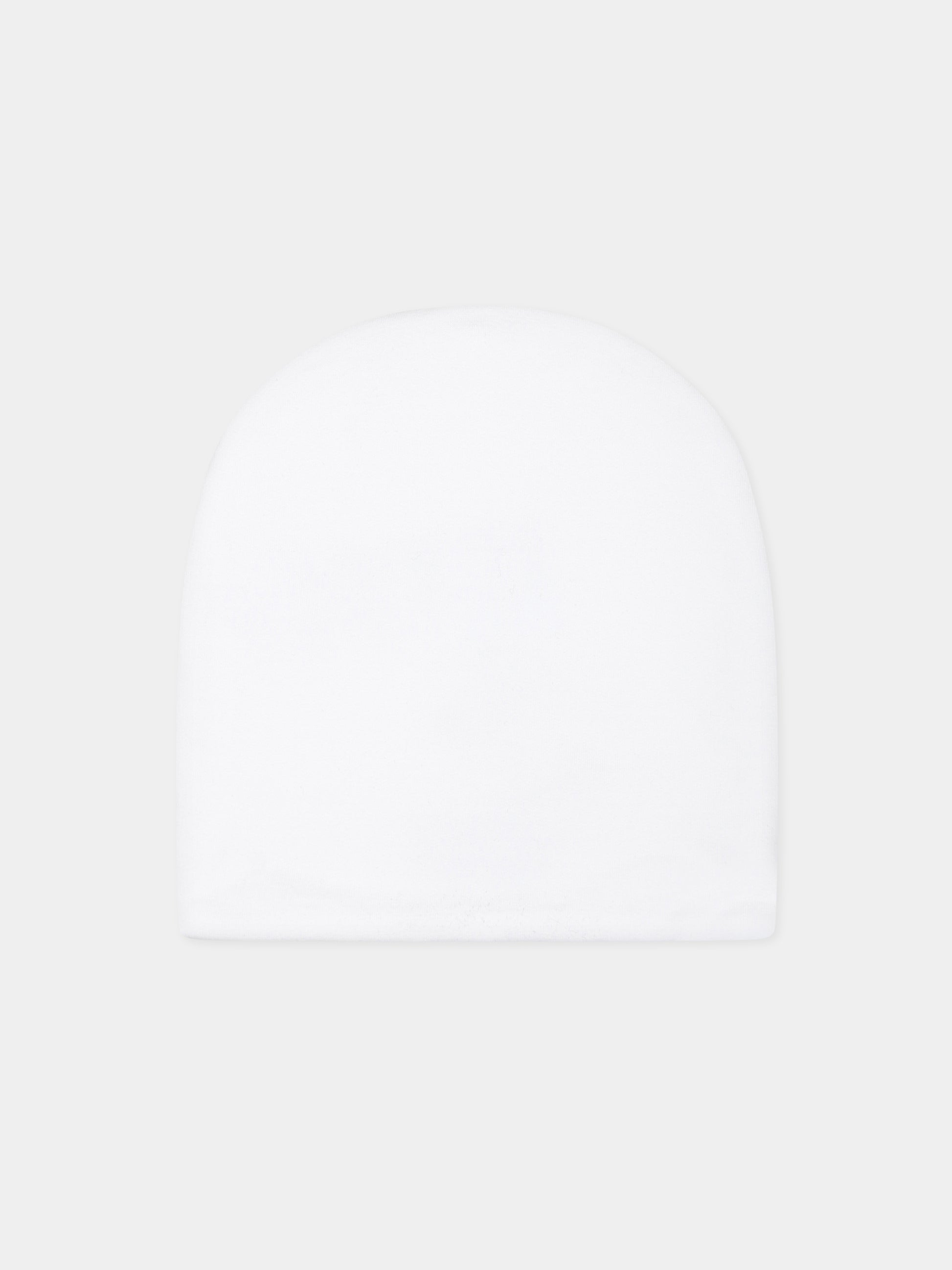 Berretto bianco per neonati con Teddy Bear e logo,Moschino Kids,MOX03N LDA17 10101