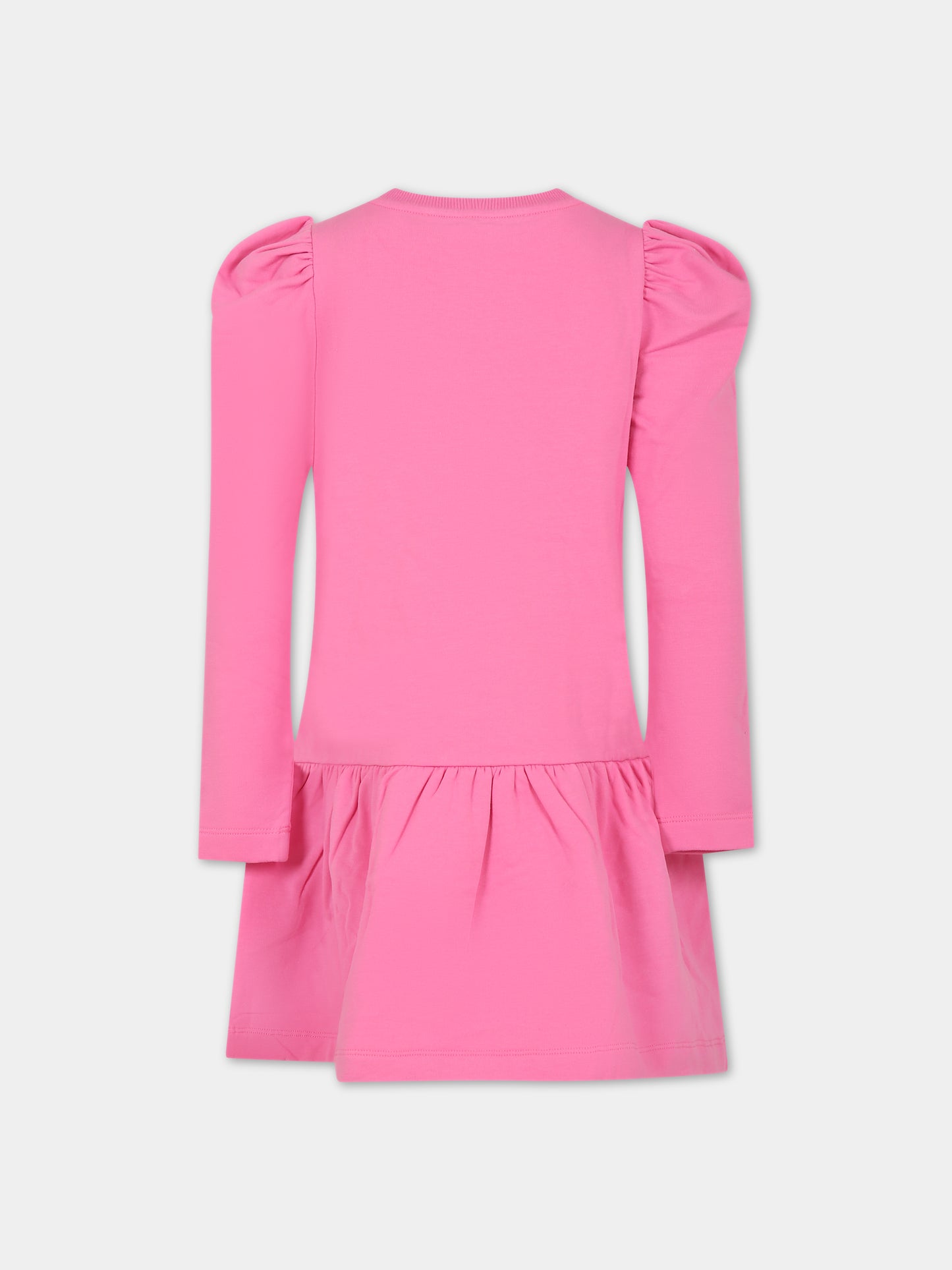 Vestito fucsia per bambina con Tedddy Bear e logo,Moschino Kids,HDV0DL LDA16 52458