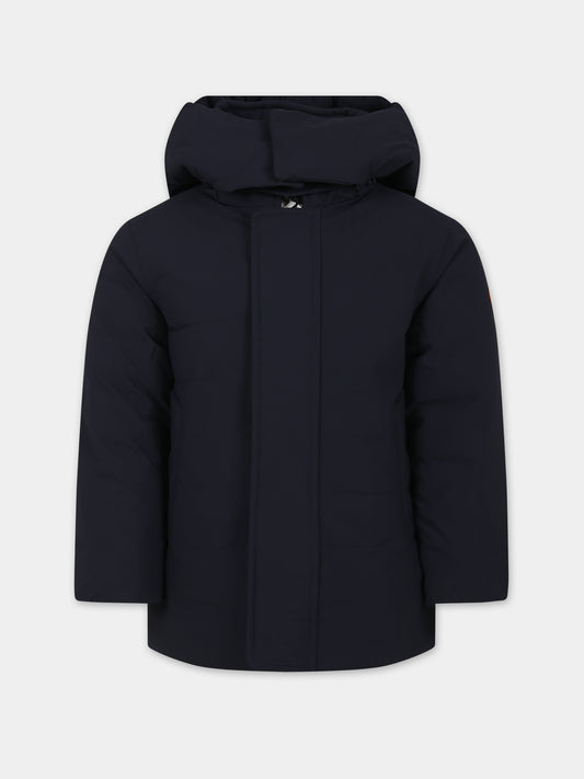 Parka Humphrey blu per bambino con logo,Save The Duck Kids,J40808B MATT17 90010