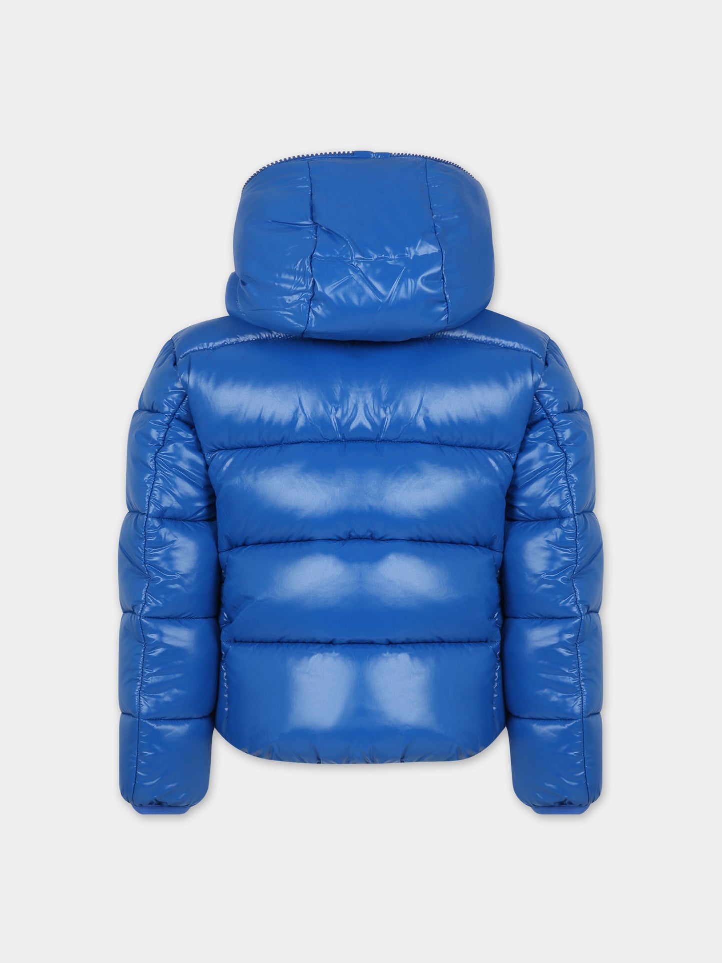 Piumino azzurro per bambino con logo,Save The Duck Kids,J31280B LUCK17 90058