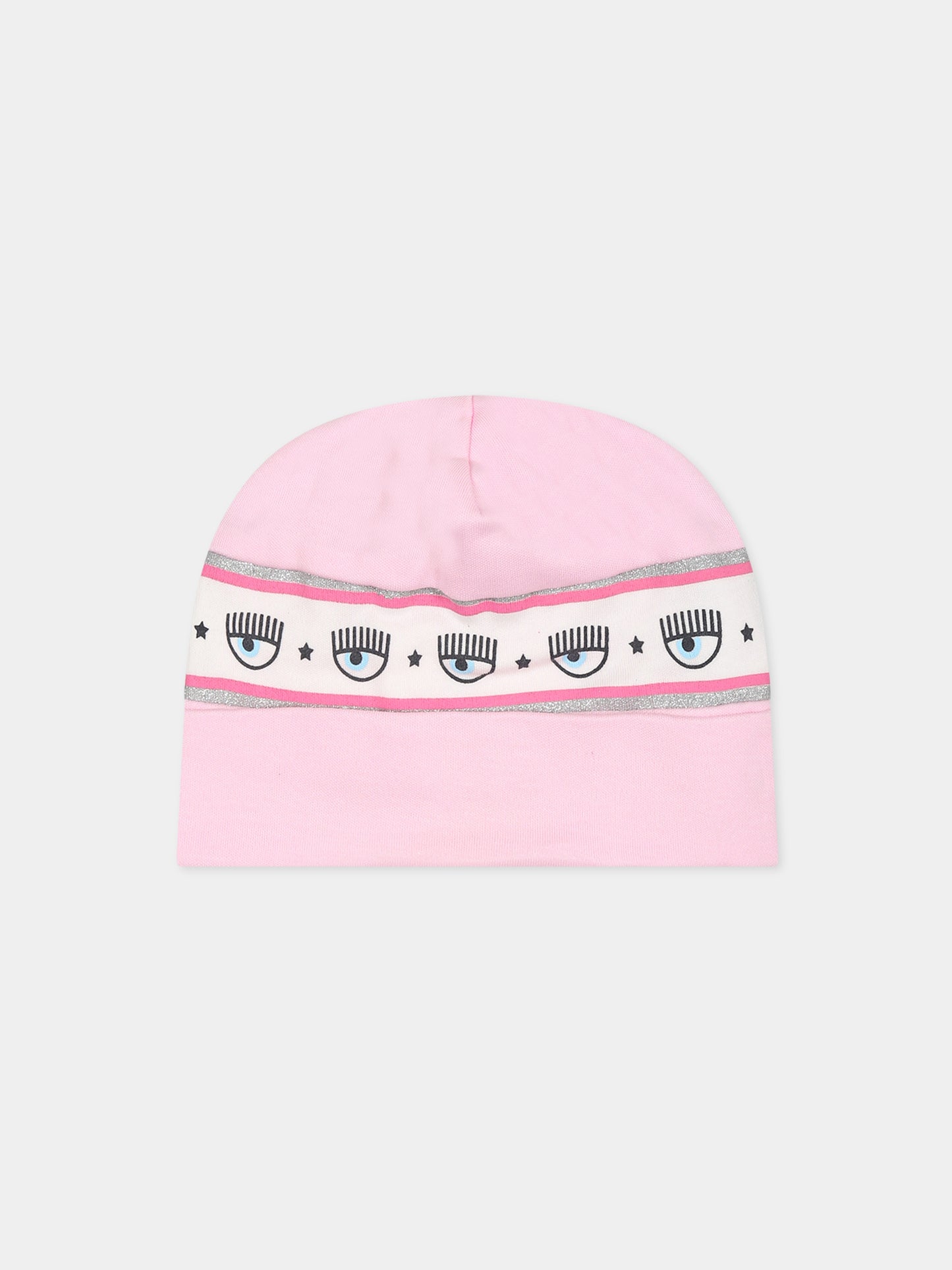 Cappello rosa per neonata con eyestar,Chiara Ferragni Collection,55B001 2004 090F