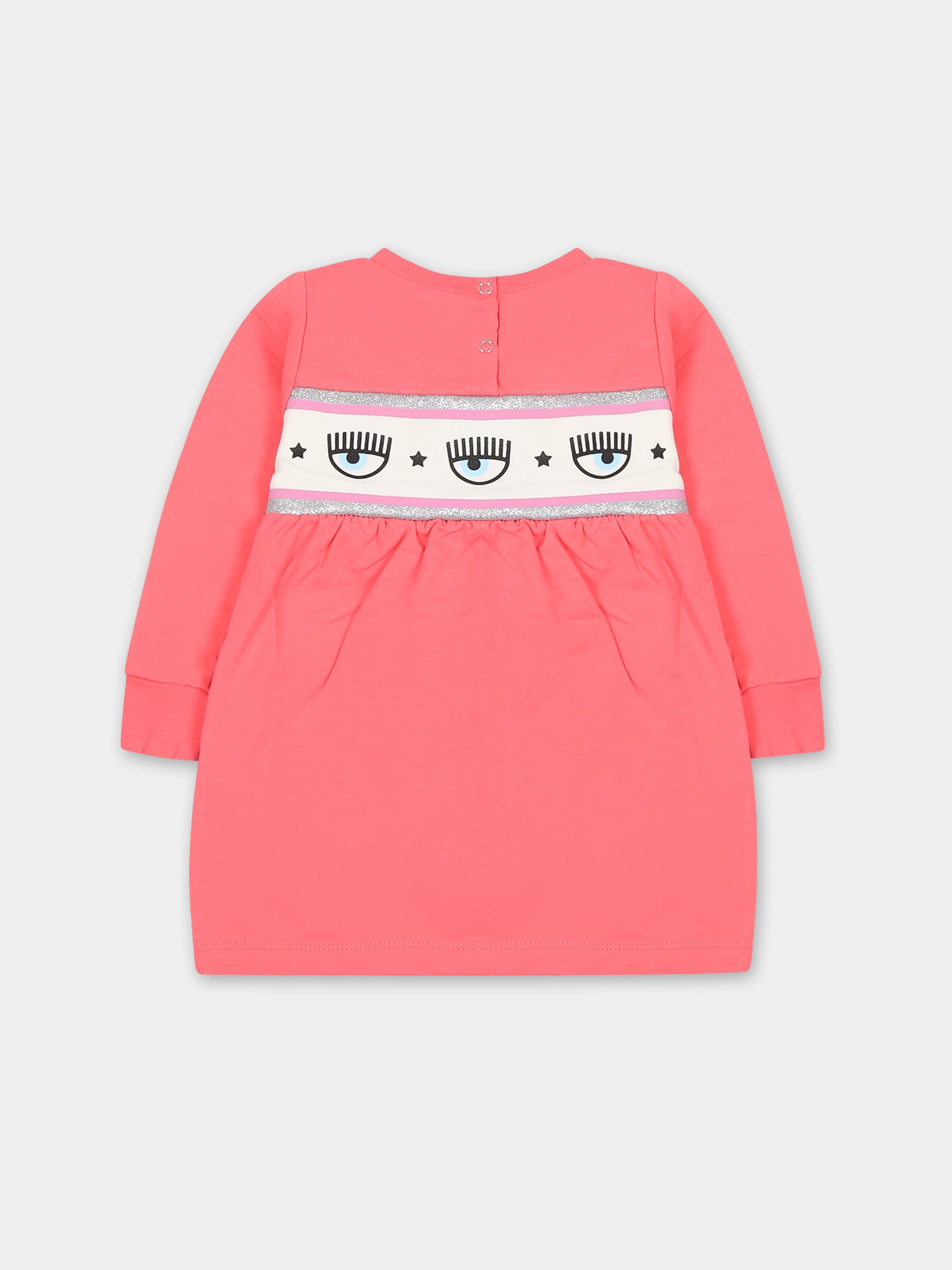 Vestito rosa per neonata con eyes flirting,Chiara Ferragni Collection,53B900 2010 088F