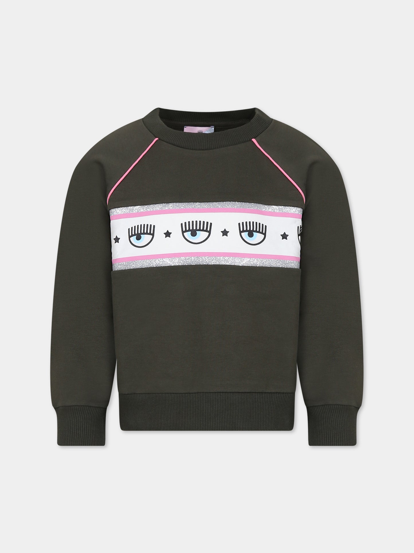 Gonna verde per bambina con eyes flirting,Chiara Ferragni Collection,59B605 2010 007F